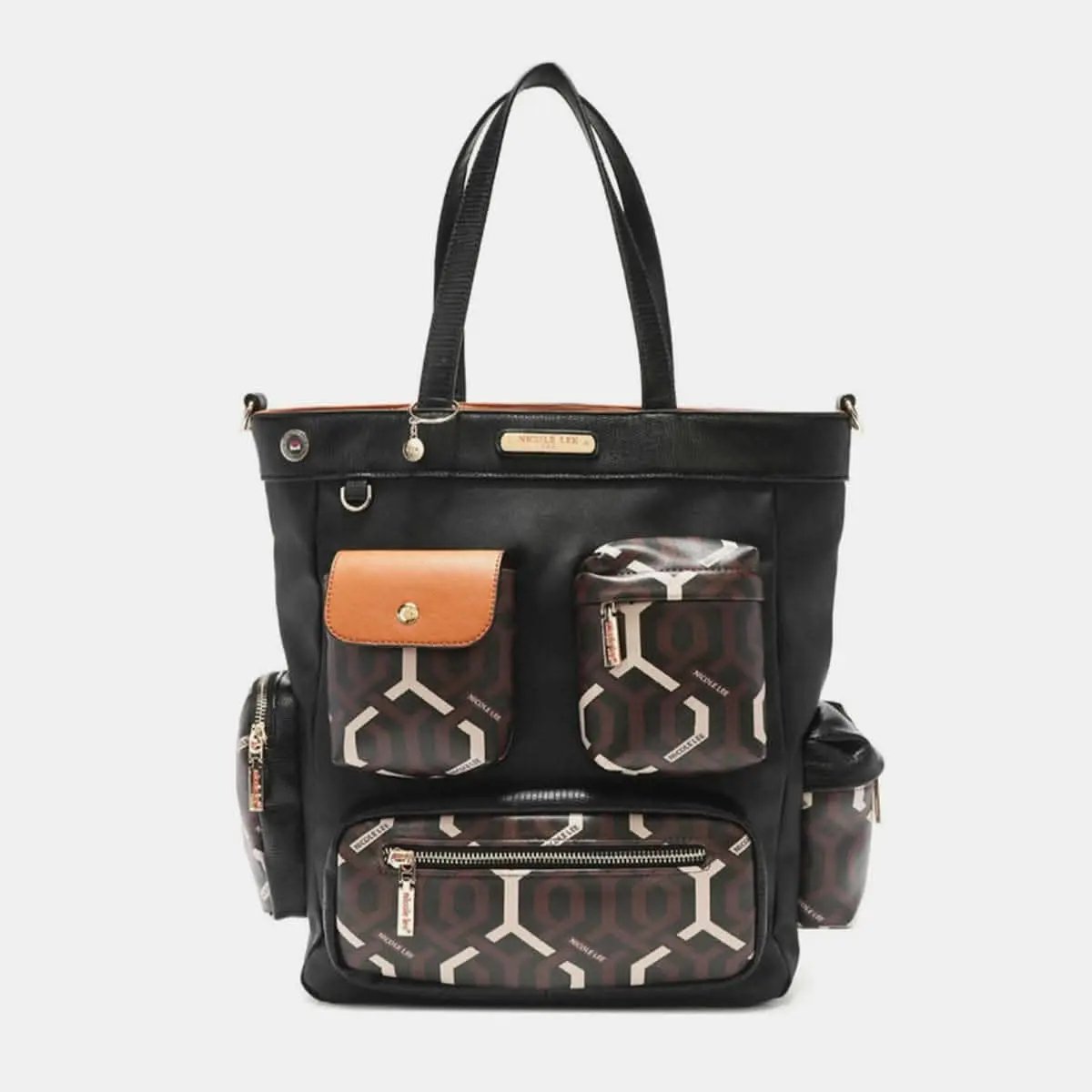 Trendsi Geometric Tote Bag Vegan Leather — Spacious Everyday Shoulder Bag