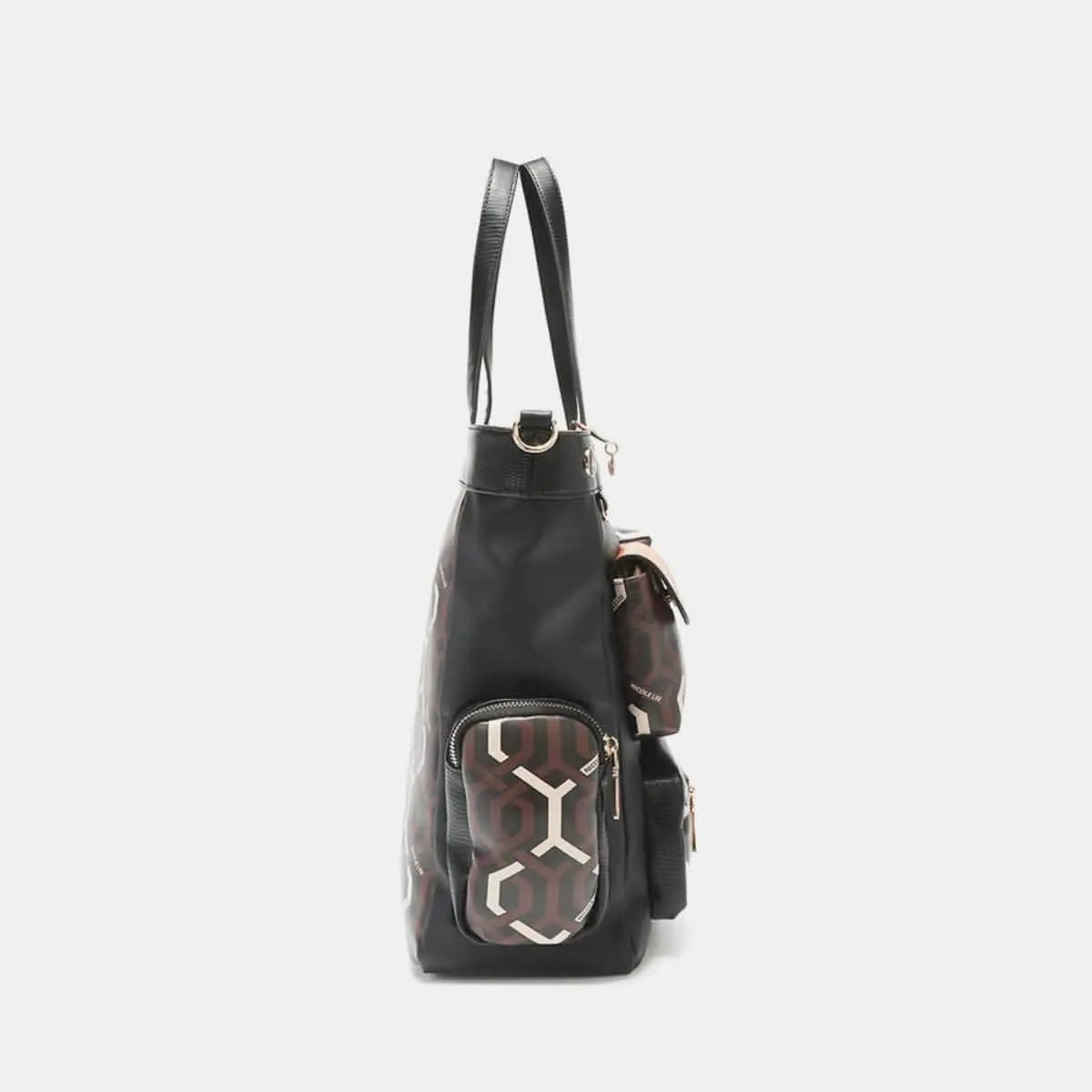 Trendsi Geometric Tote Bag Vegan Leather — Spacious Everyday Shoulder Bag