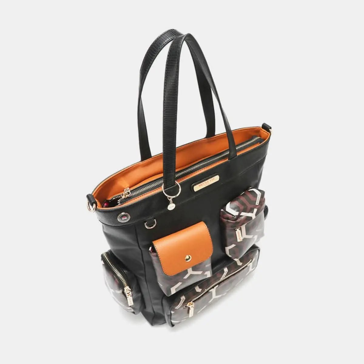 Trendsi Geometric Tote Bag Vegan Leather — Spacious Everyday Shoulder Bag