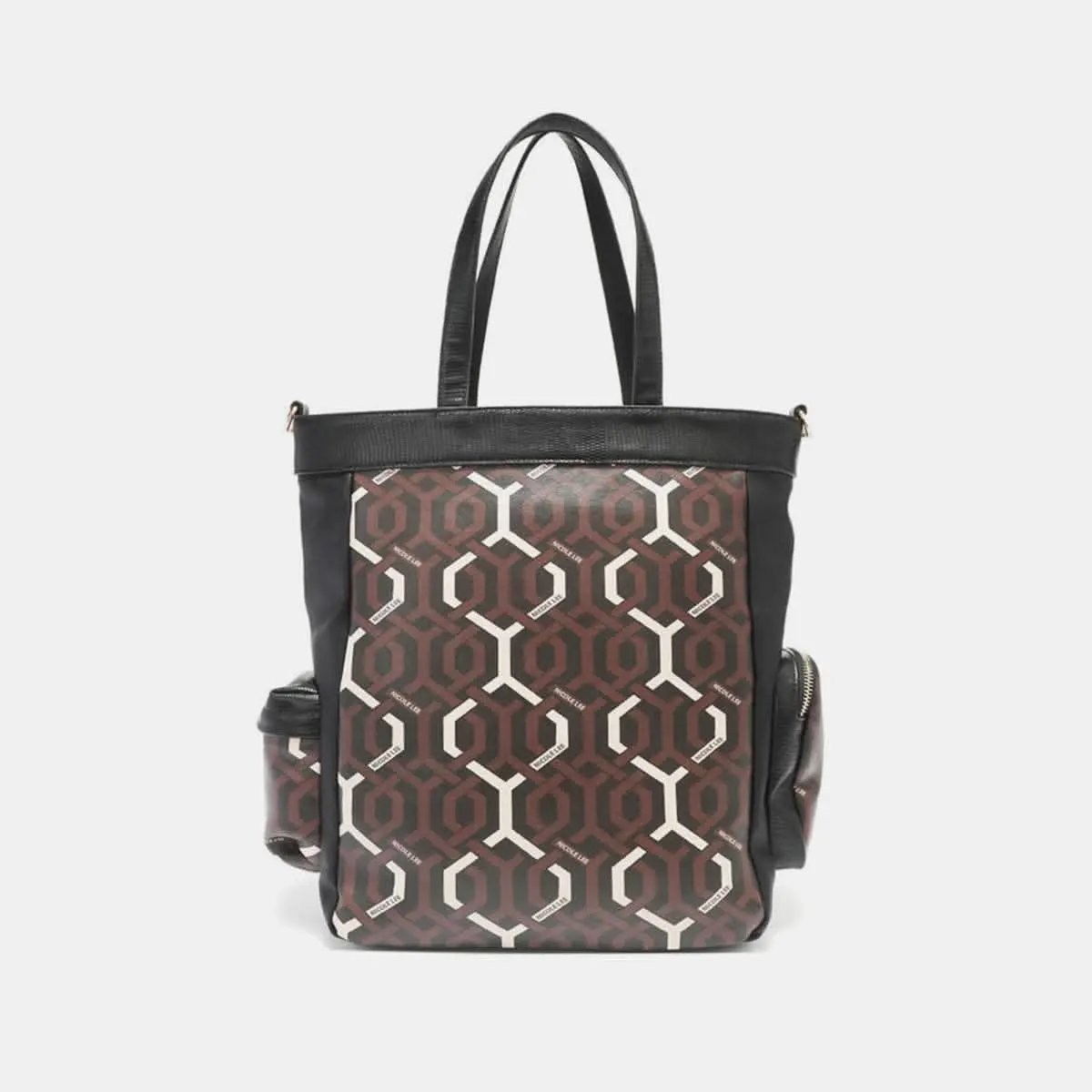 Trendsi Geometric Tote Bag Vegan Leather — Spacious Everyday Shoulder Bag