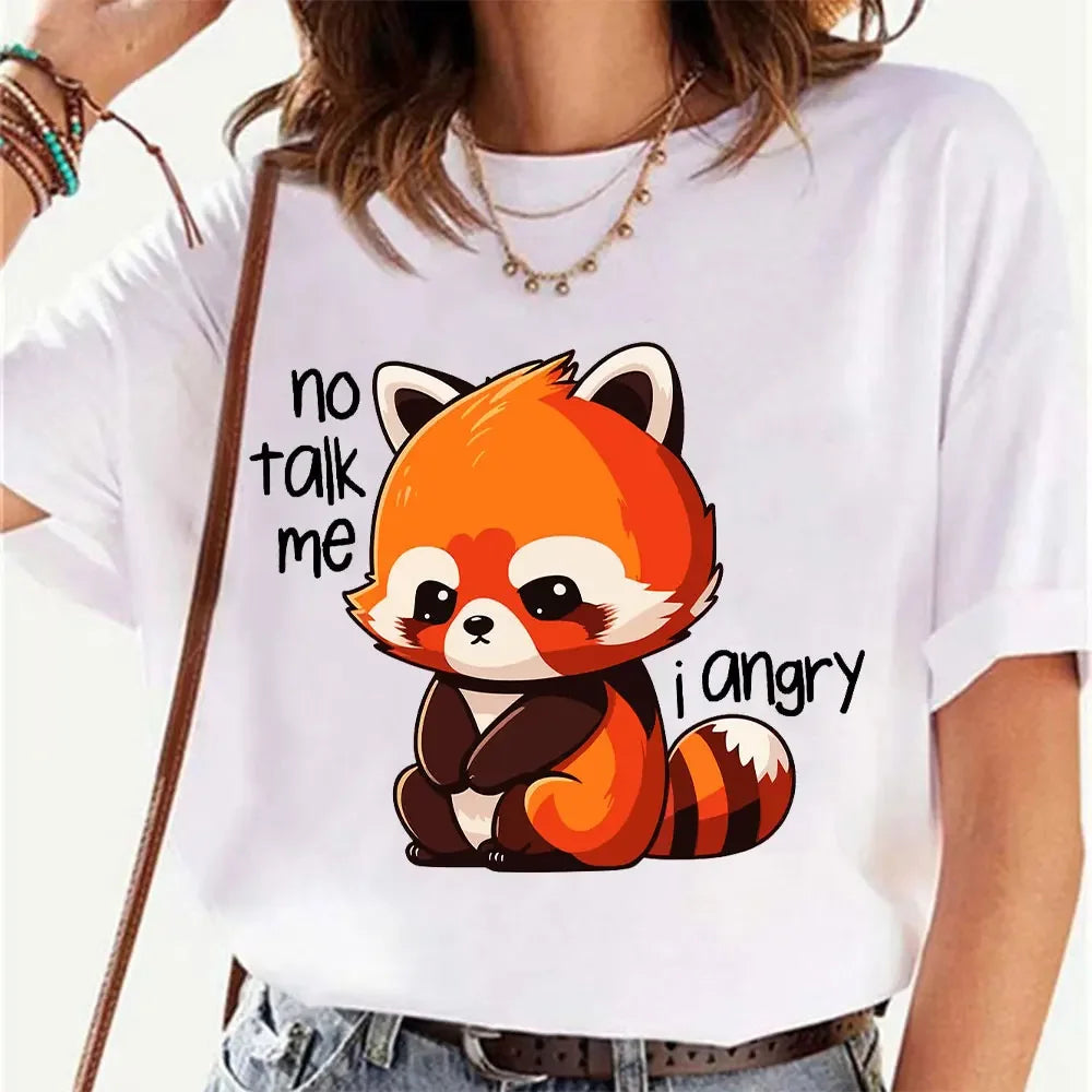 Camiseta de panda rojo "No me hables, estoy enfadado"