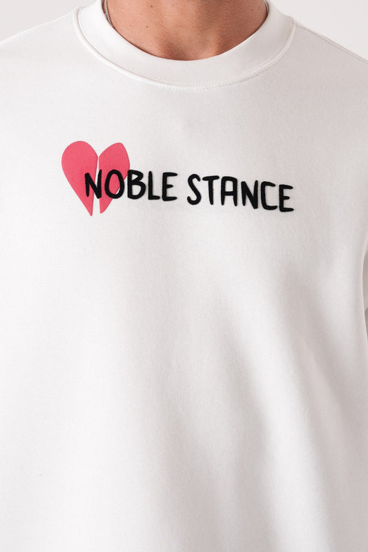 Noble Stance Oversized Sweatshirt: Artistic Heart & Dog Graphic
