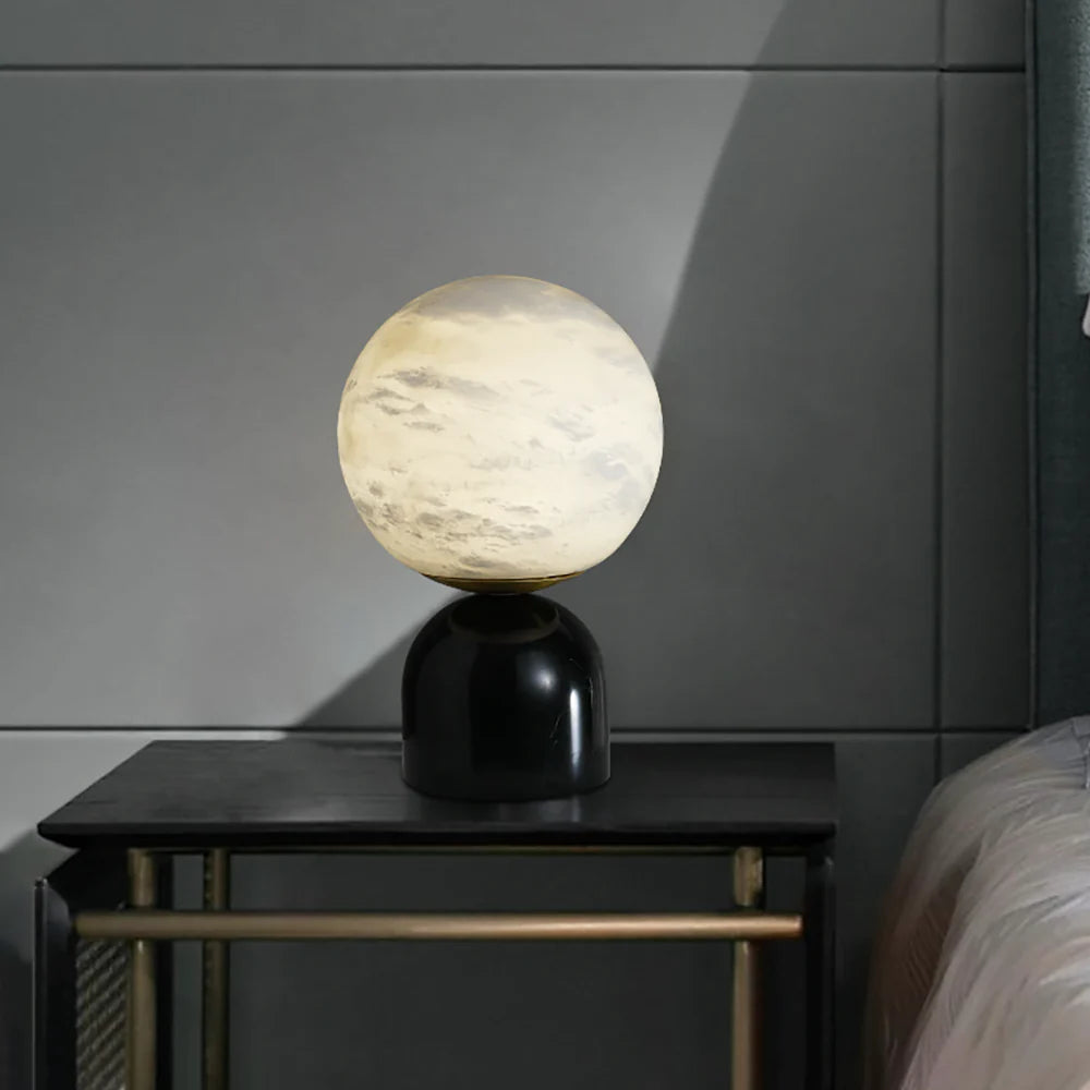 Lámpara de mesa de alabastro nórdica para mesita de noche