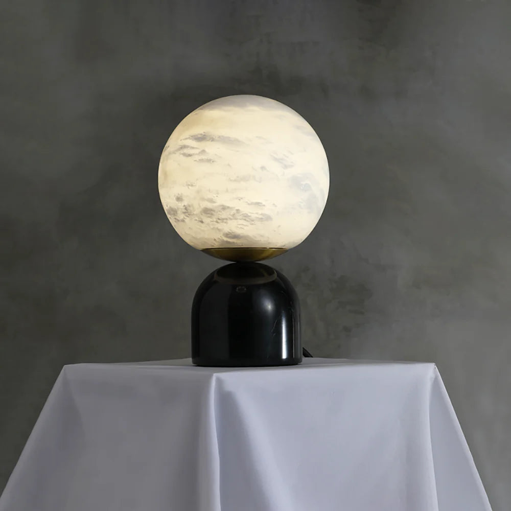 Lámpara de mesa de alabastro nórdica para mesita de noche