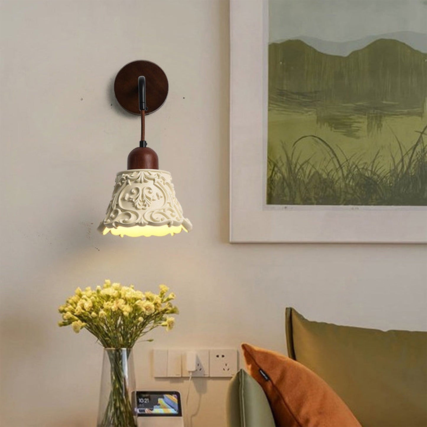 Lámpara de pared tipo domo de estilo nórdico