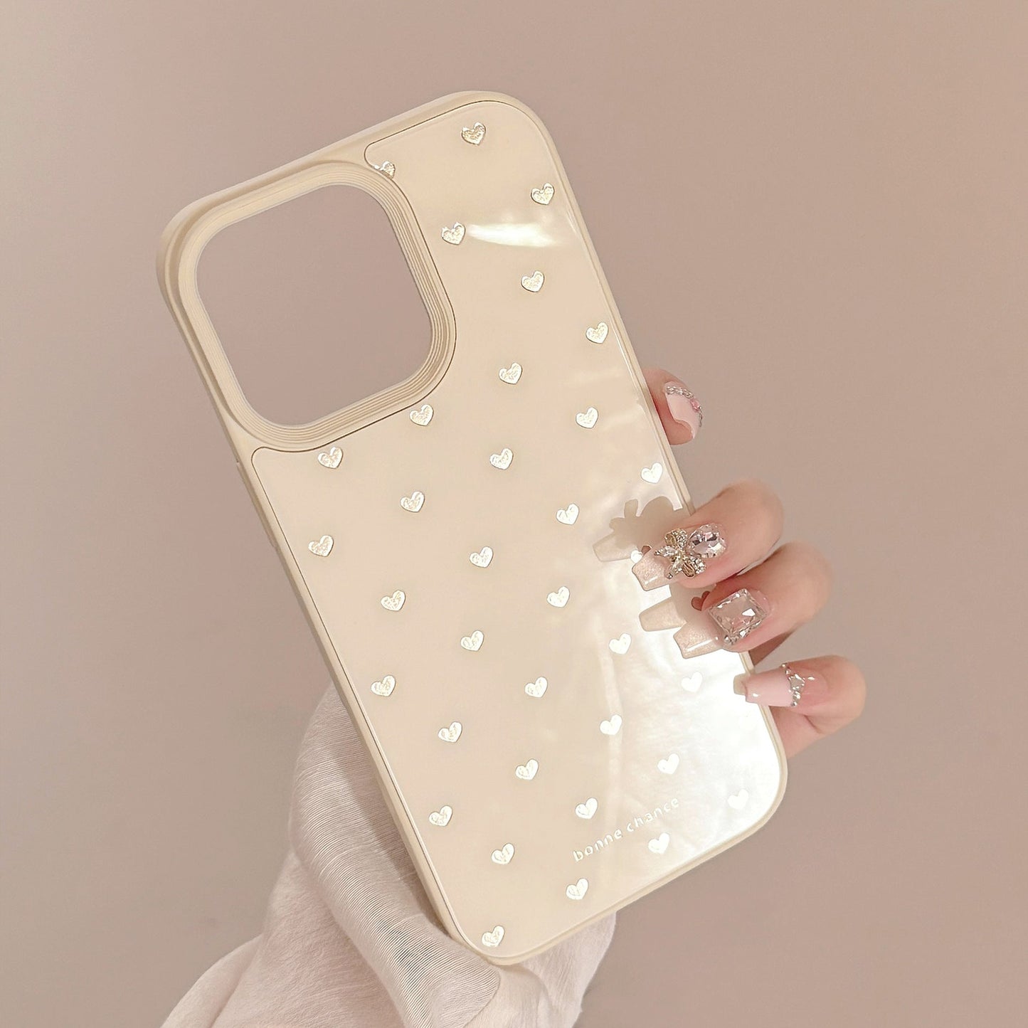 Funda de teléfono móvil Gilt ins small love apple 16 para iPhone16pro max de nicho 15 cristal 13 dura 12