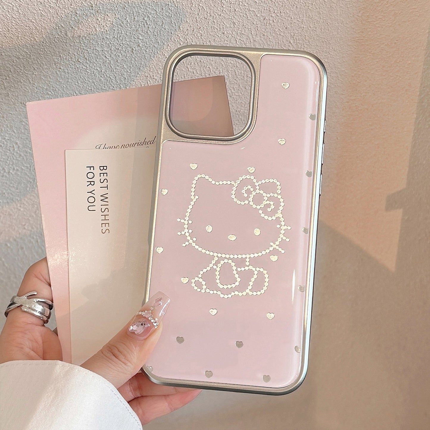 Epoxi dorado iphone16 gato cariñoso adecuado para funda de teléfono móvil Apple 15promax 17 13 chapado 14 Huawei
