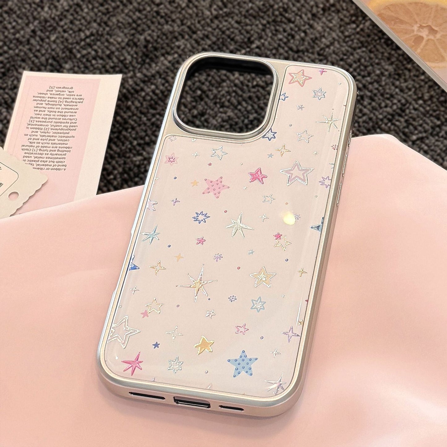 Gilt aplicable a la funda de teléfono móvil Apple 15promax iphone16 Estrella de dopamina de epoxi 17 galvanizado 14 Huawei