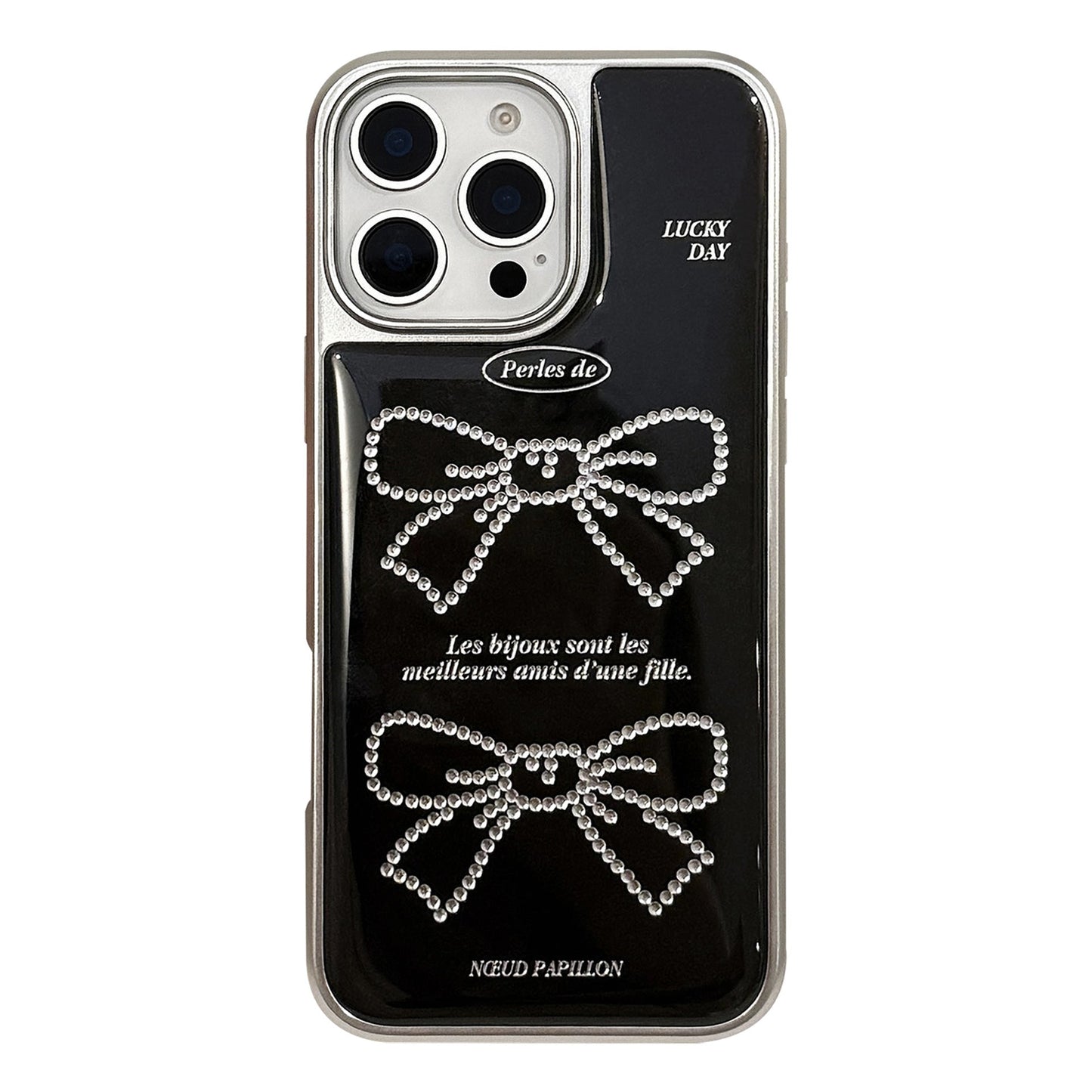 Funda de teléfono móvil Gilt aplicable Apple 15promax iPhone16 lazo dulce y fresco 17 coreano 14 galvanoplastia Huawei