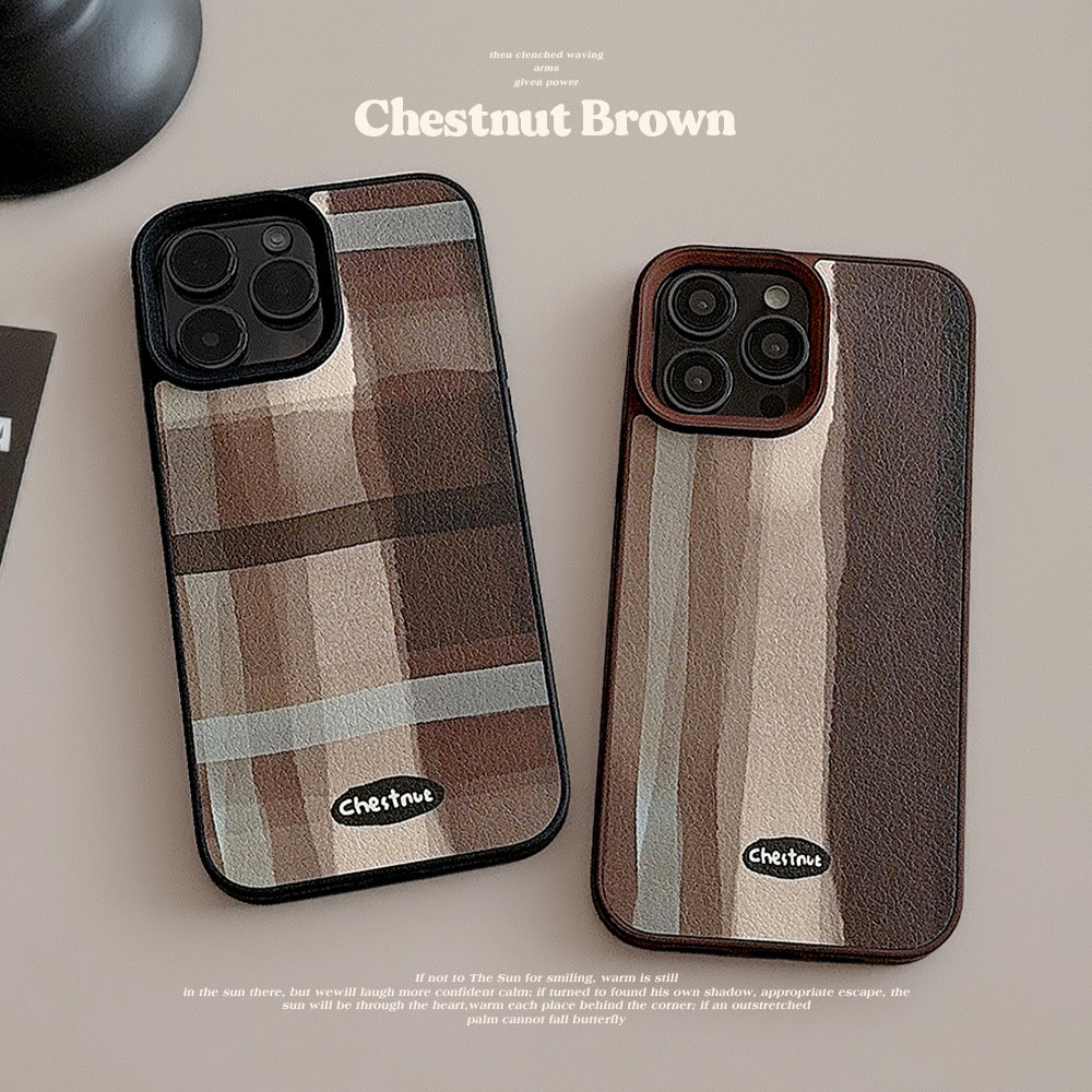 Funda para teléfono móvil iPhone 13 Maillard 11, medieval a cuadros, Apple 16, piel, 17pro max, 15