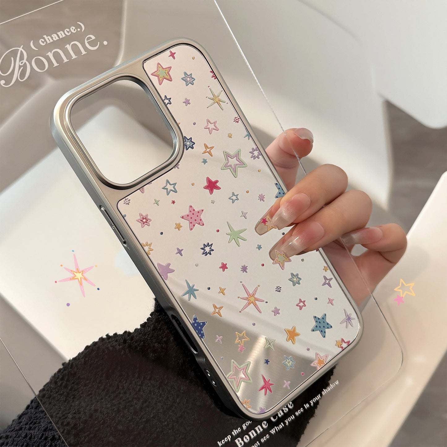 Dopamine star applies to 16 apple 15promax mobile phone case iphone17 mirror 13 electroplating 15 sweet cool hard