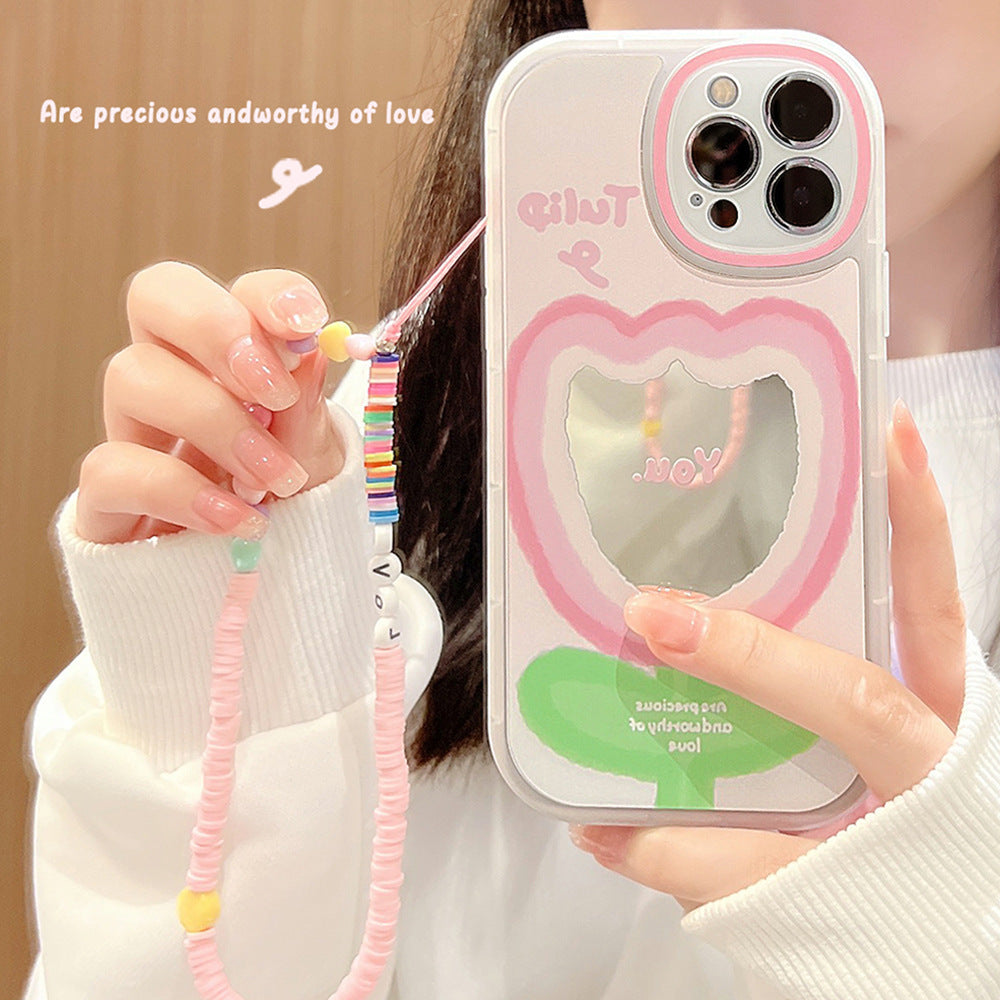 Zhao Ruth, el mismo estilo es adecuado para la funda de iPhone 15 Pro Max Apple 16, 13 con cadena X espejo 14 generación 11