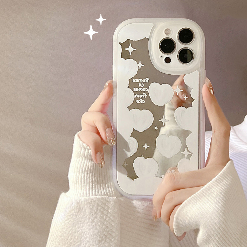 Mirror Starry Sky Cloud 14 for iphone16 mobile phone case 15promax Apple 12 matte Xs makeup mirror 11