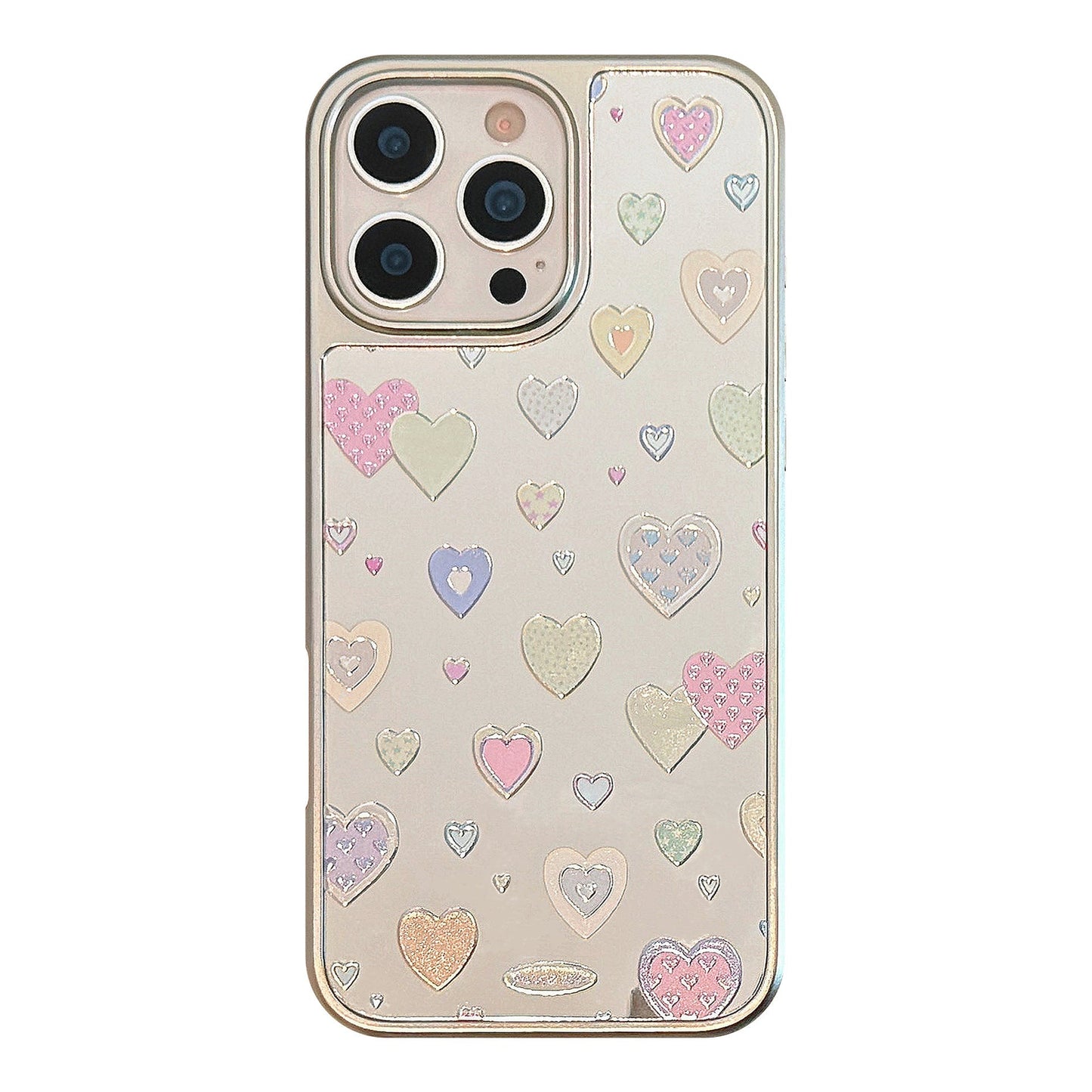Espejo dorado adecuado para carcasa de teléfono móvil iPhone 14 color amor 13, galvanoplastia 11 Huawei para iPhone 16 Apple 17promax