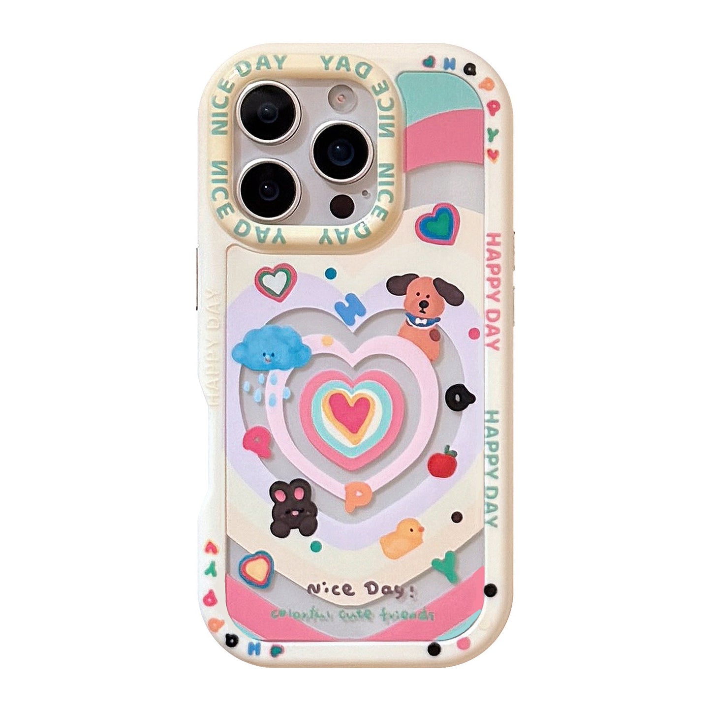 Dopamine love puppy es adecuado para la funda de teléfono móvil Apple 16 iphone17 con soporte de espejo 15promax, envío 14.
