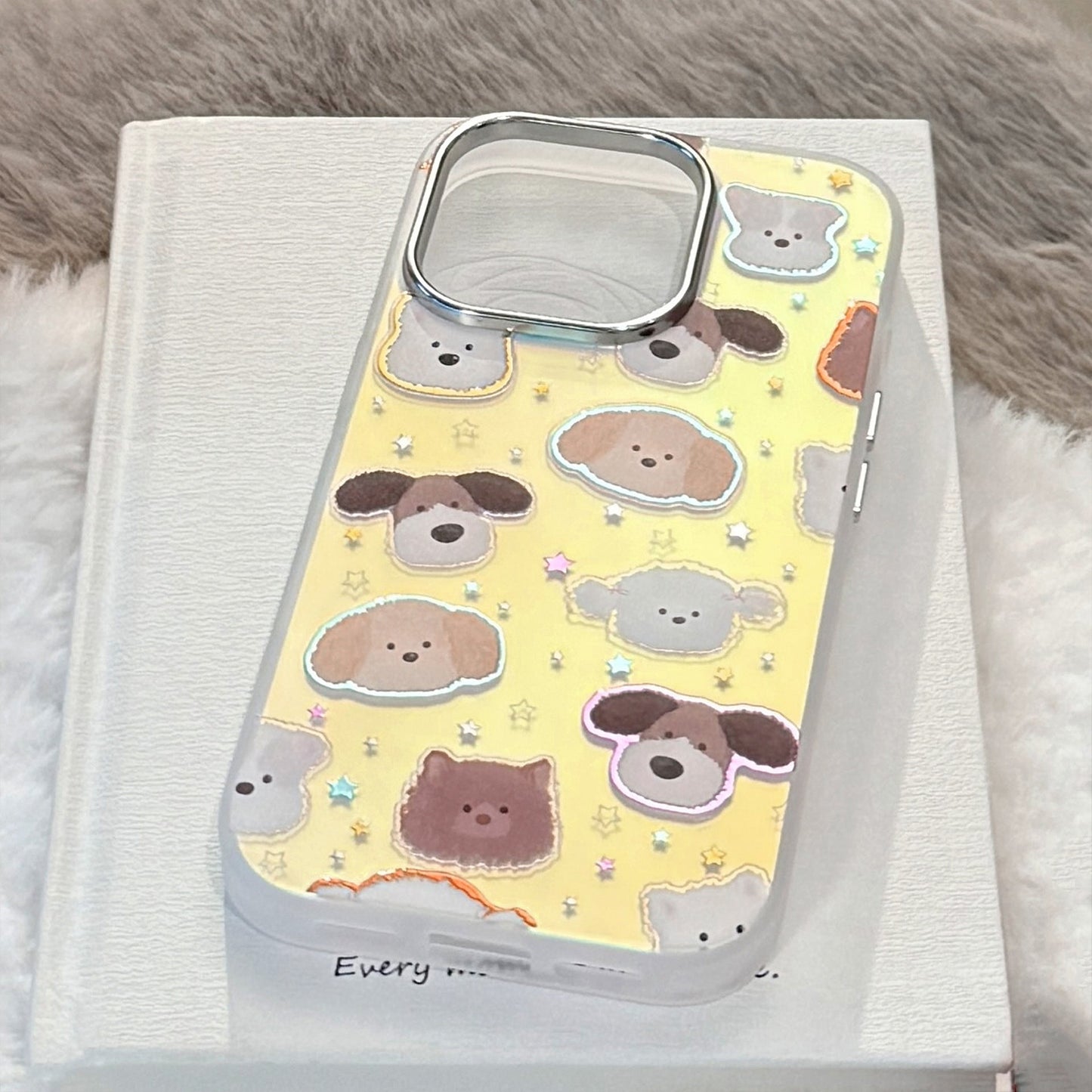 Funda de móvil iphone17 con cabeza de cachorro dorada 17Promax láser 16 galvanoplastia 14 divertida 13 dura 15