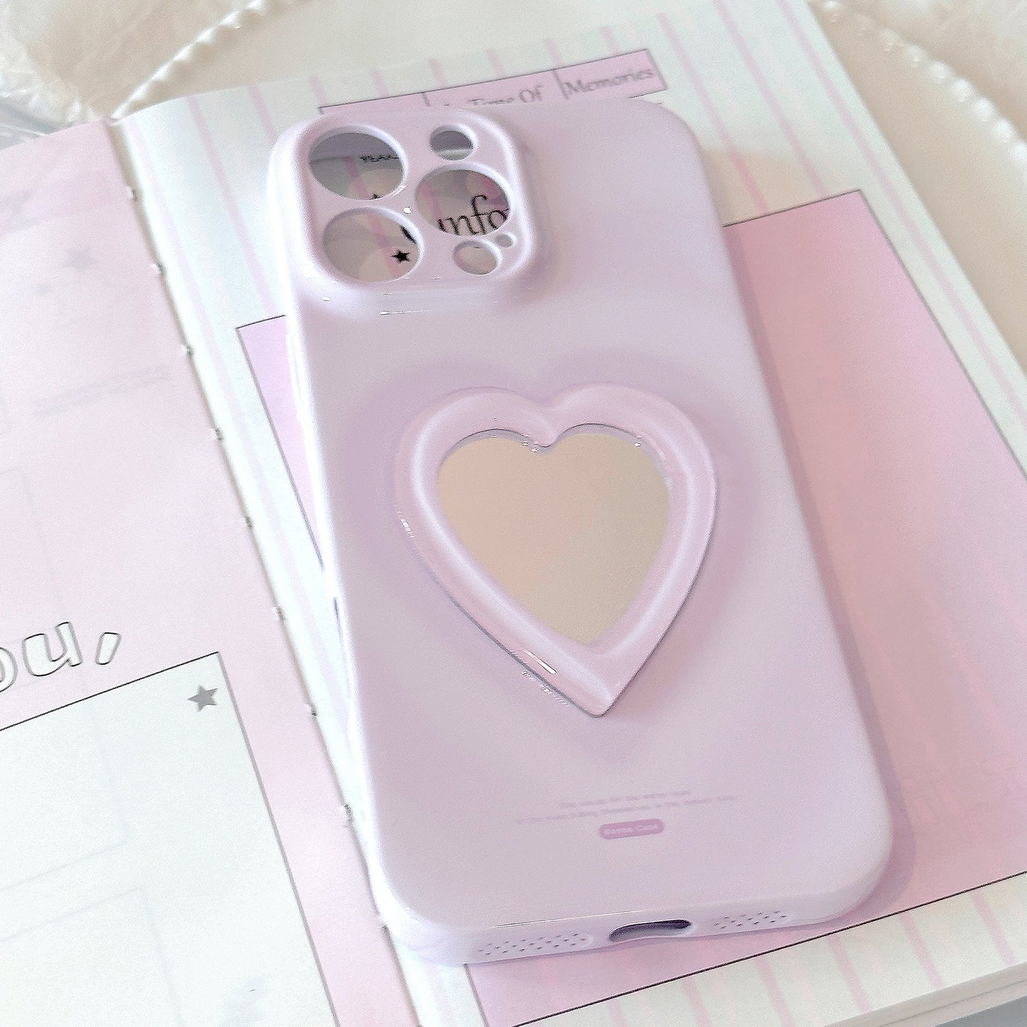 Amor espejo aplicación tridimensional iPhone 16 funda de móvil Apple 15 Promax película suave 13 todo incluido 17 nicho