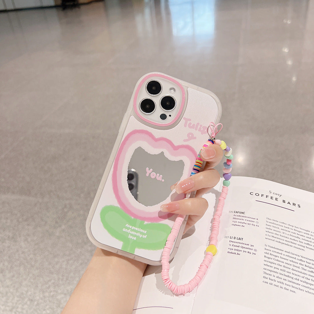 Zhao Ruth, el mismo estilo es adecuado para la funda de iPhone 15 Pro Max Apple 16, 13 con cadena X espejo 14 generación 11