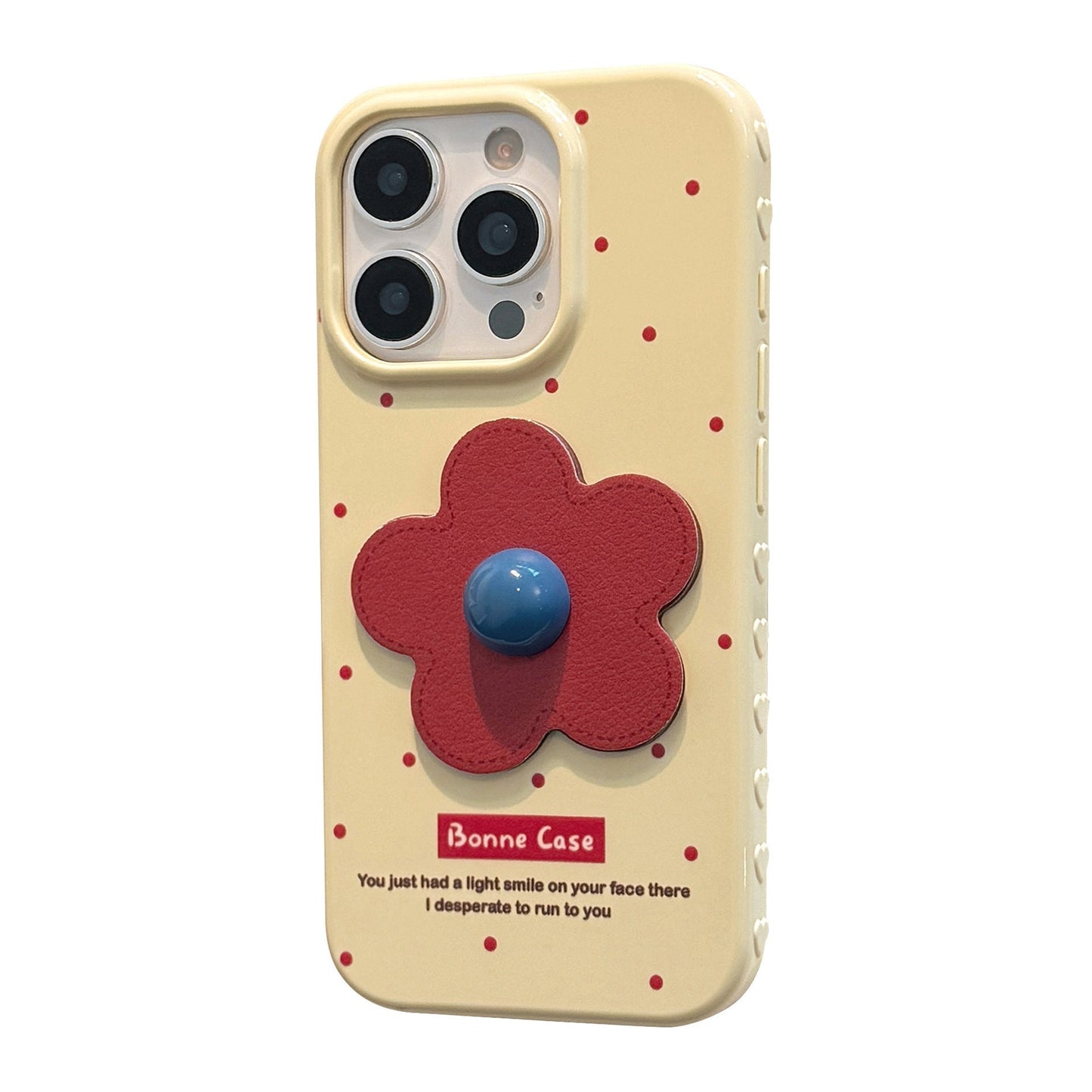 Funda de móvil roja con patrón de piel de flor de manzana 16 iphone17promax para 12, tridimensional 14 retro 13, anticaída