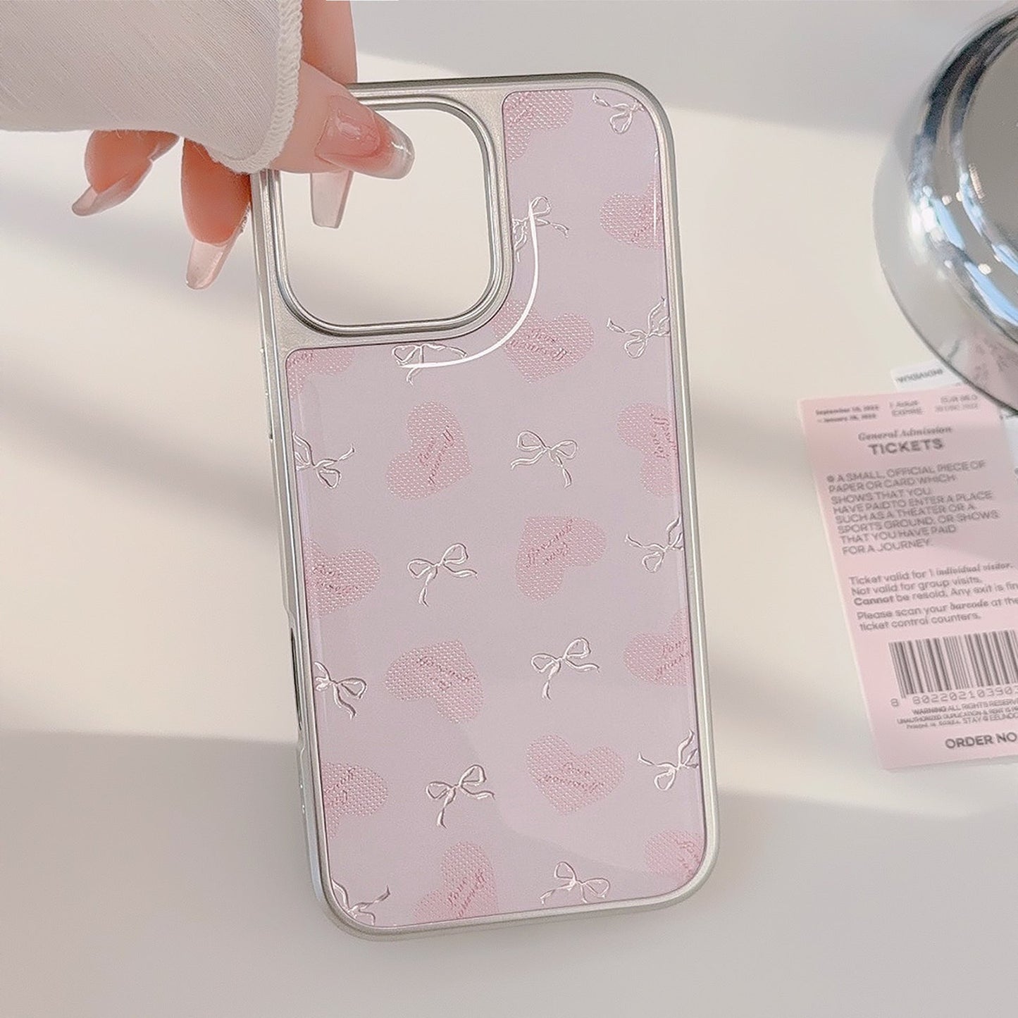 Funda de móvil Gilt Apple 16promax iphone17 lazo de amor 14/13 galvanizado compatible con Huawei P70