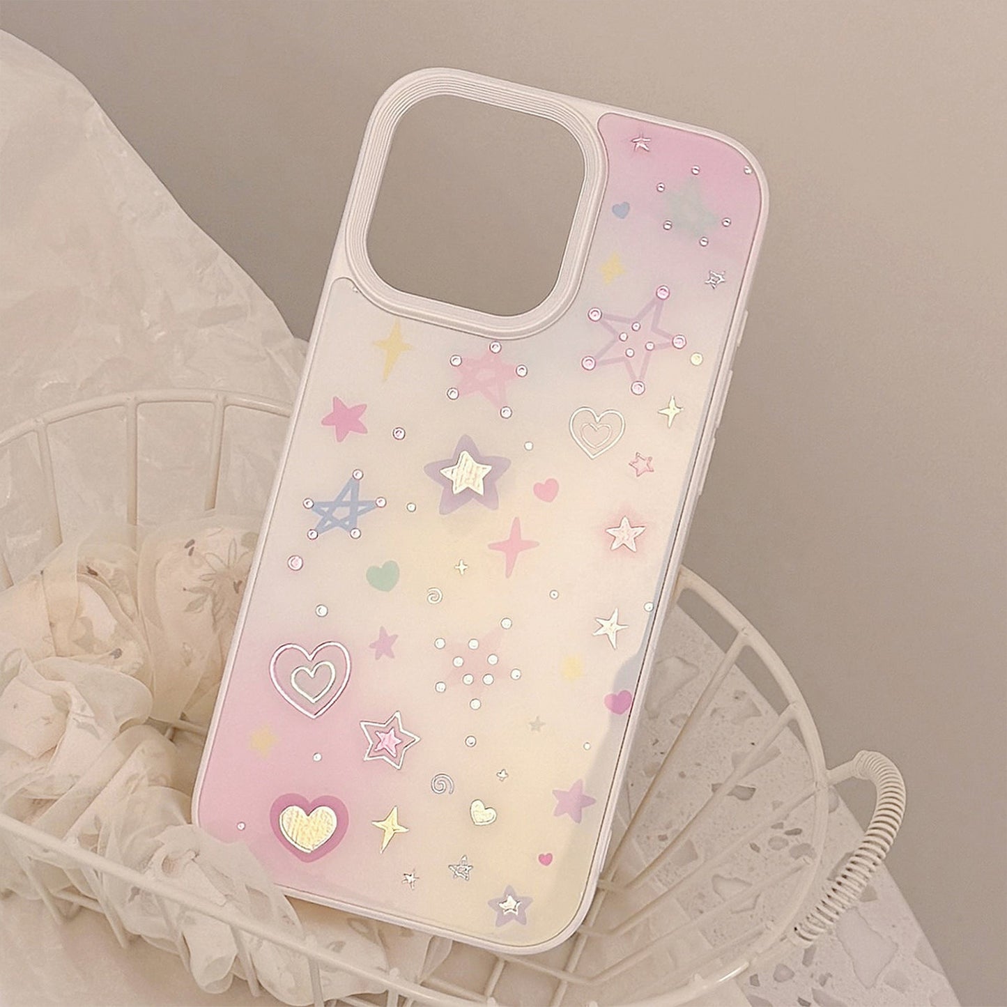 Gilt star iPhone17 mobile phone case Apple 15 small fresh 11 suitable for 16pro max sweet 14 glass