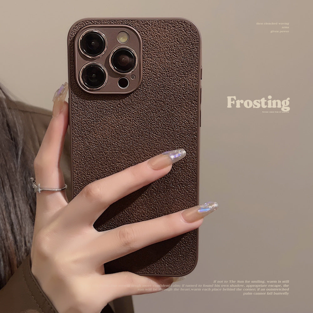 Aplicable a la funda para iPhone15 iPhone 14promax marrón Maillard ins patrón de pozo de luna 11 corteza 13 premium X