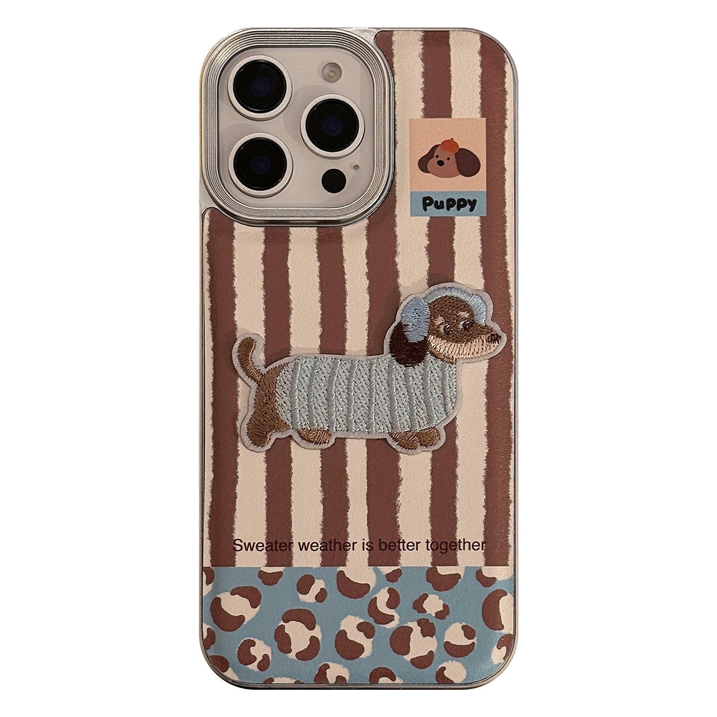Divertida carcasa 3D de cachorro para iPhone 16, 17promax, con corteza tridimensional para iPhone 15, galvanizada para iPhone 13, 14