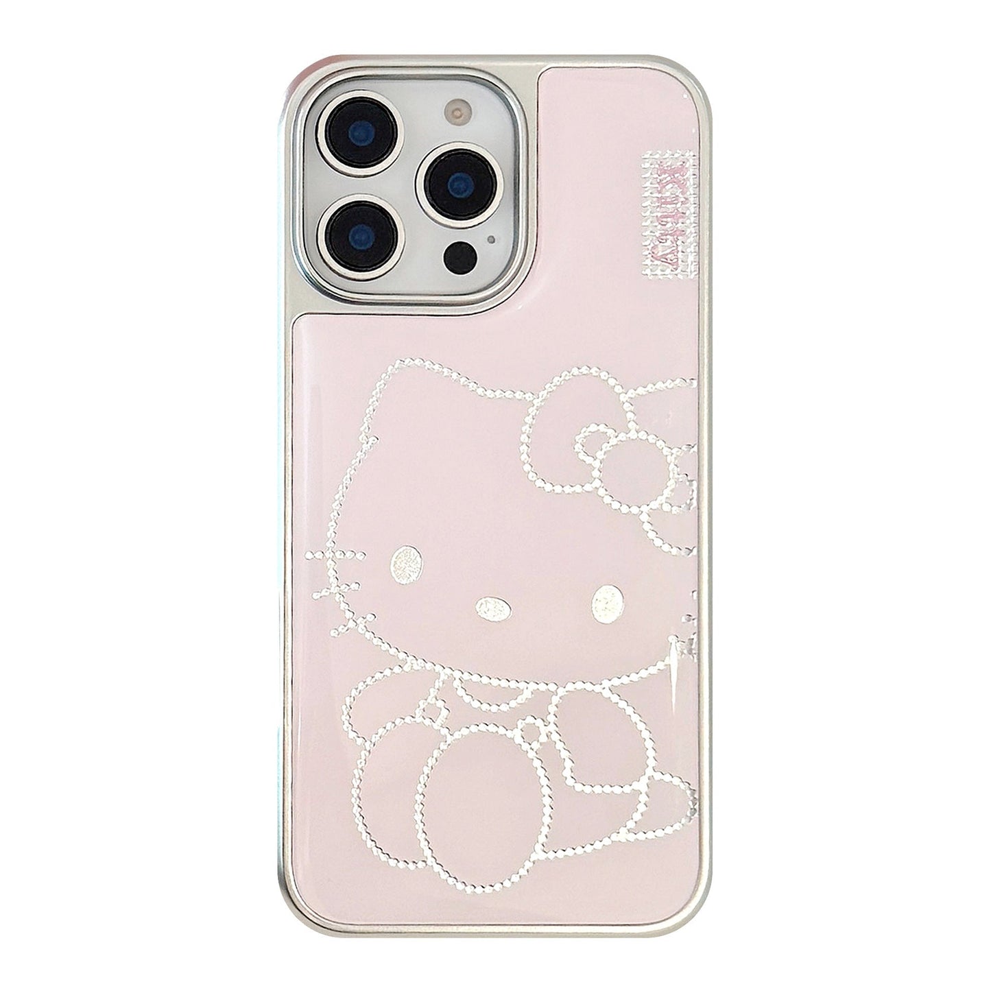 Funda de teléfono móvil dorada para iPhone 16, 15 Pro Max, gato de dibujos animados rosa, para Apple 14, 13, epoxy 17, para Huawei