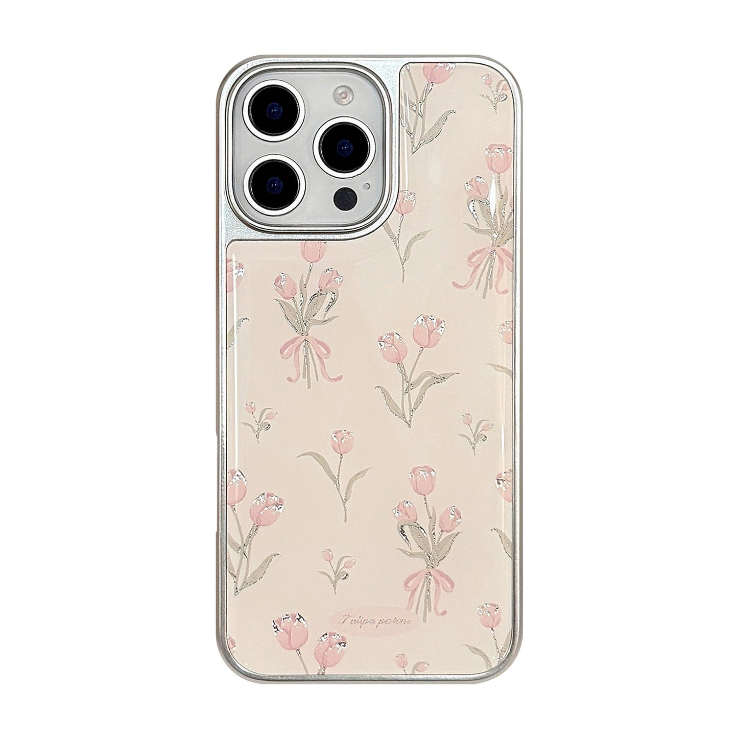 Funda para teléfono móvil Gilt Epoxy Apple 16promax iphone17 tulipán rosa 15 galvanizado 14 compatible con Huawei p70
