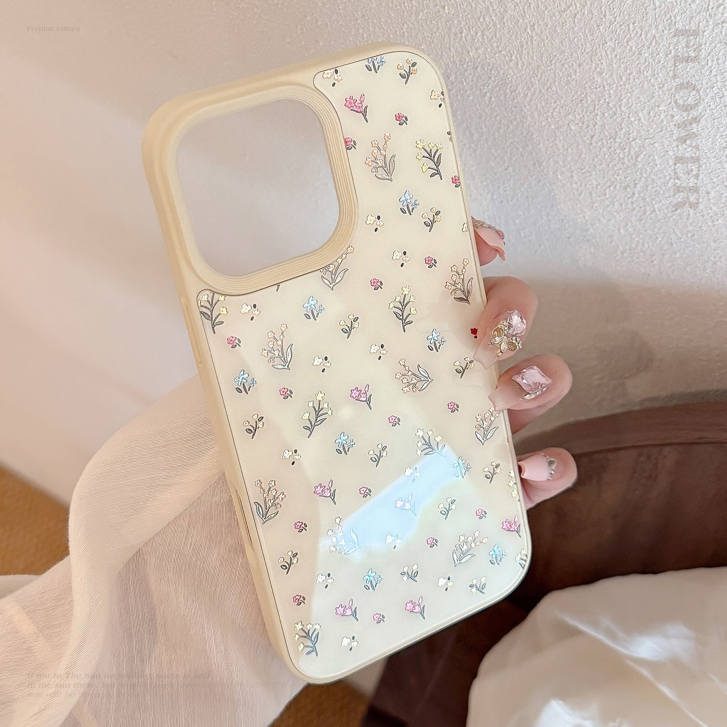 Gilt ins color floral apple 16 mobile phone case 15 for iPhone16Pro max glass 13 hard 12/11