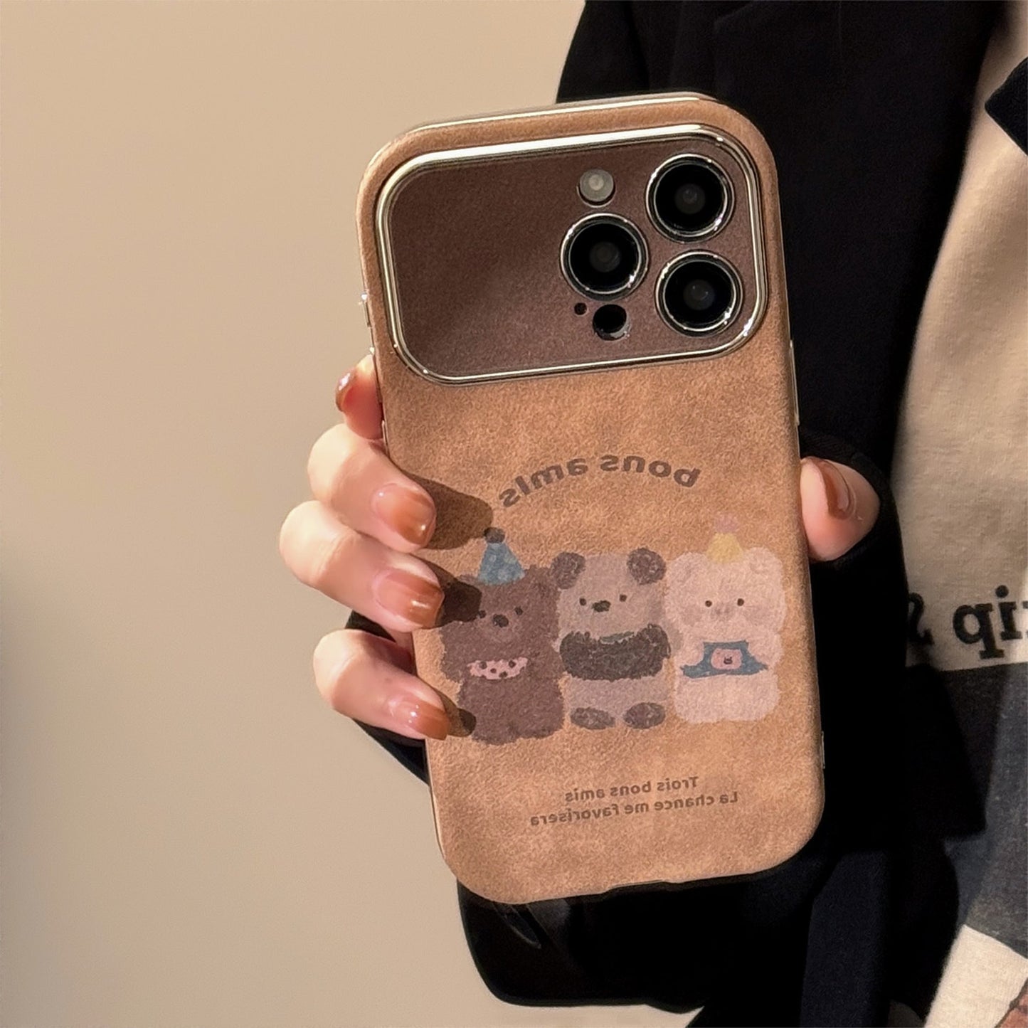 Funda para iPhone 16 de animales de dibujos animados de otoño e invierno, ante para Apple 15promax, cuerda con bola de pelo 14, 17