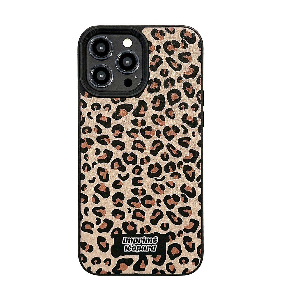 Funda de iPhone con estampado de leopardo Maillard para iPhone 16, otoño e invierno 17 para 14, estampado de cuero 15promax, personalidad de otoño e invierno