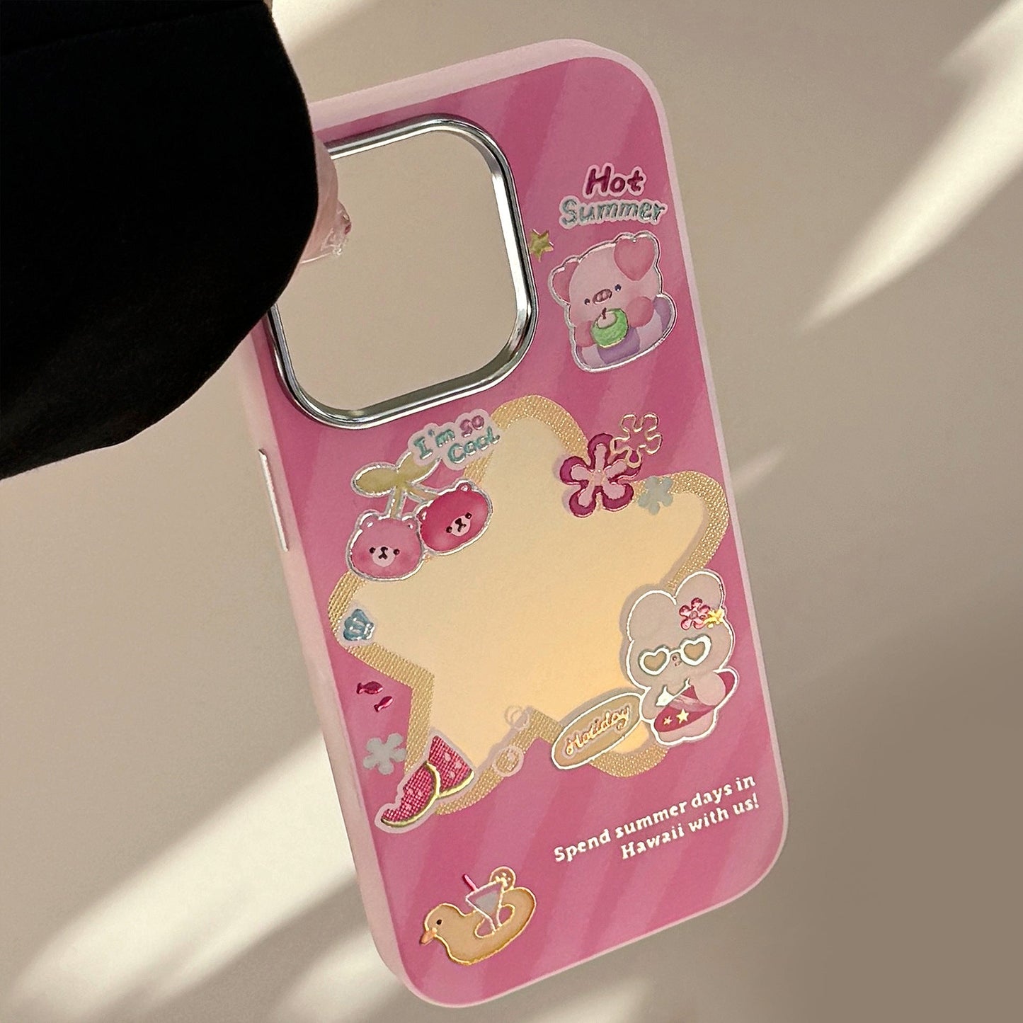 Gilt rose red cartoon for iphone17 mobile phone case Apple 15Promax anti-drop 14 electroplating 13 laser 11