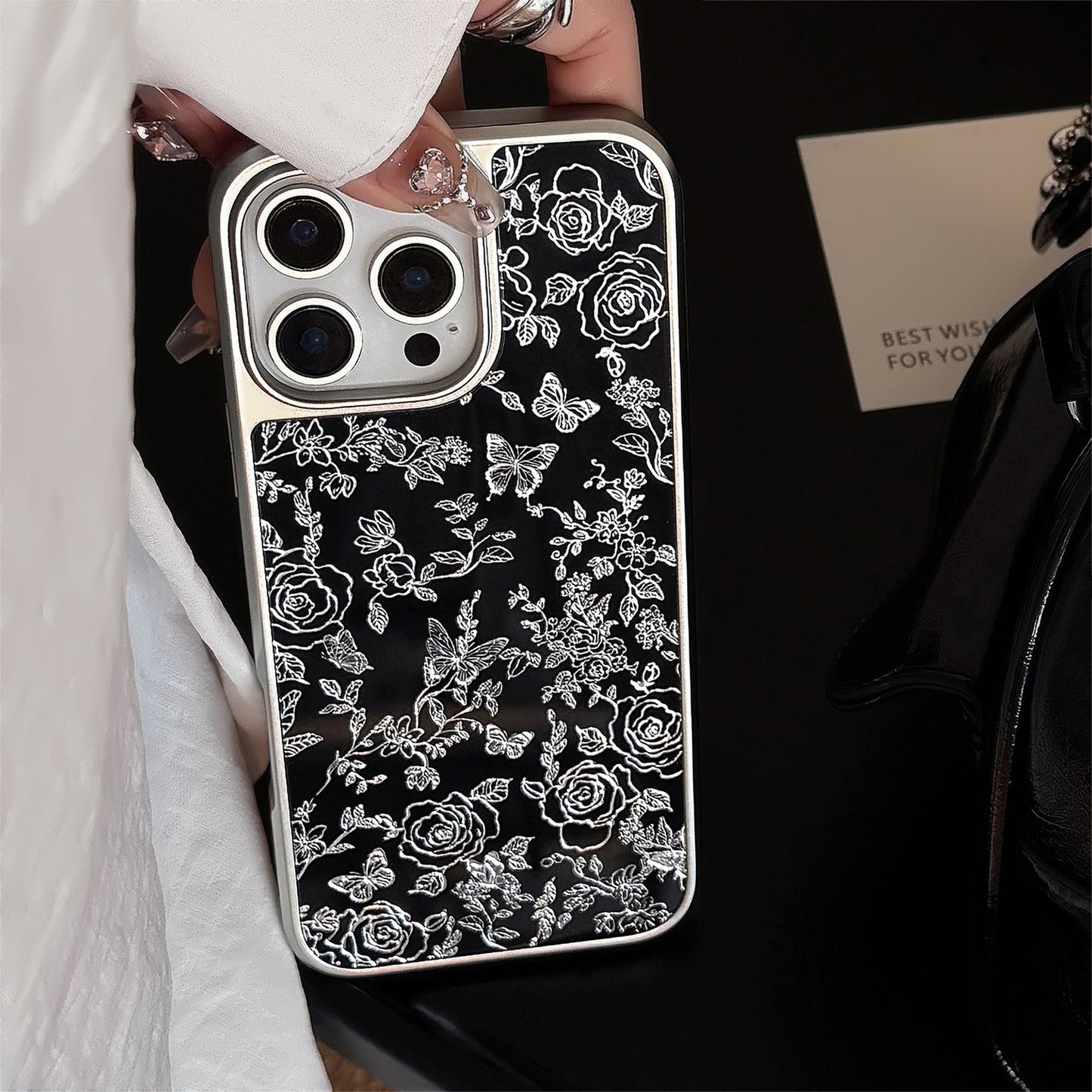 Funda de teléfono móvil Gilt Apple 16promax iphone17 galvanizado 13/14 mariposa 15 sentido premium adecuado para Huawei