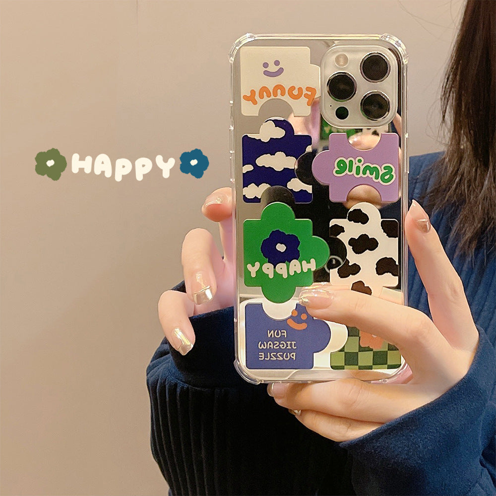 Rompecabezas personalizado 17pro funda para teléfono móvil Apple iPhone 16plus espejo 14promax 11 anticaída 8 adecuado para XR