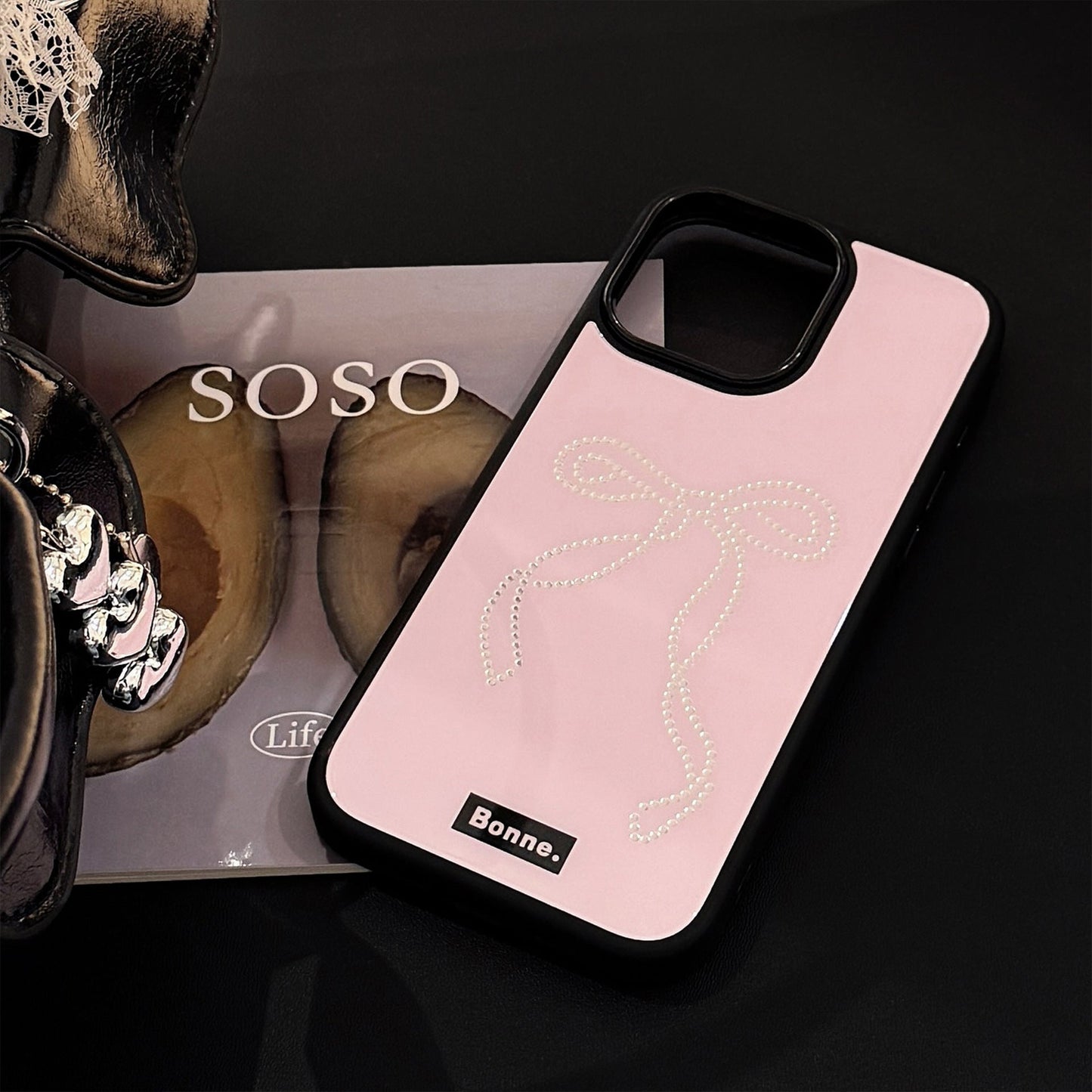 Funda para teléfono móvil iPhone 16 Apple 17 Pro Max con lazo, 13.ª generación, 14, 12, con diseño de viento dulce y fresco dorado