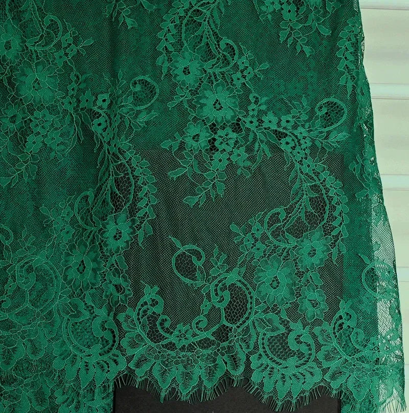 3Meters/lot Off White French Chantilly Lace Fabric , Eyelash Embroidery Lace Craft Bridal Veil Lace Accessory 150cm Width