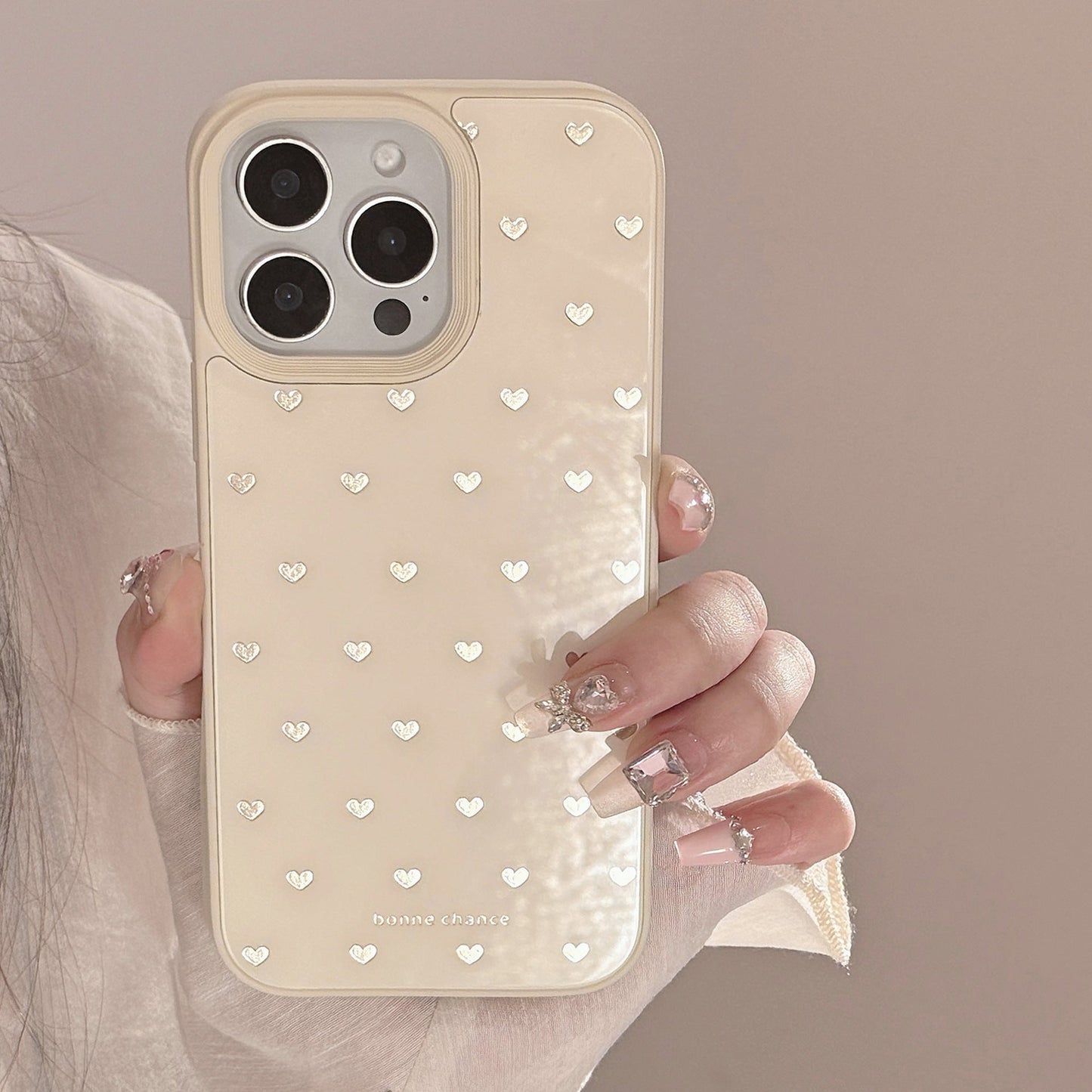 Funda de teléfono móvil Gilt ins small love apple 16 para iPhone16pro max de nicho 15 cristal 13 dura 12
