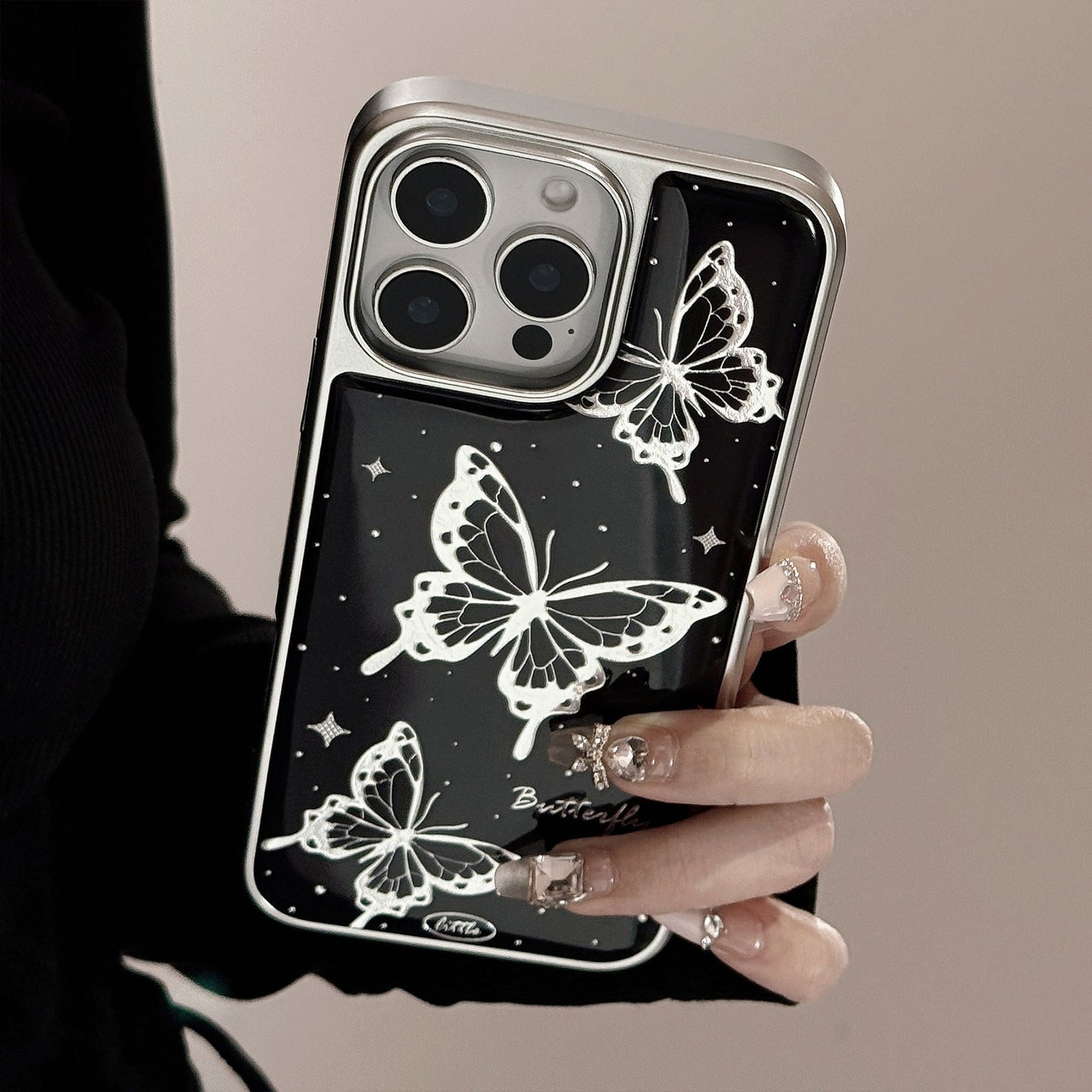 Gilt iphone16 Epoxy Case Apple 15Pro Max Mobile Phone Case 14 Dark Wind Butterfly 17 Suitable for Huawei