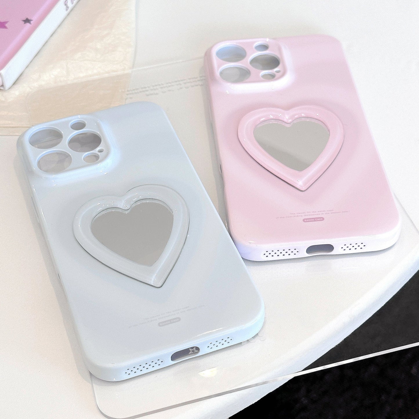Amor espejo aplicación tridimensional iPhone 16 funda de móvil Apple 15 Promax película suave 13 todo incluido 17 nicho