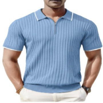 Camisa Polo de Moda para Hombre, Cuello V, Camiseta de Negocios