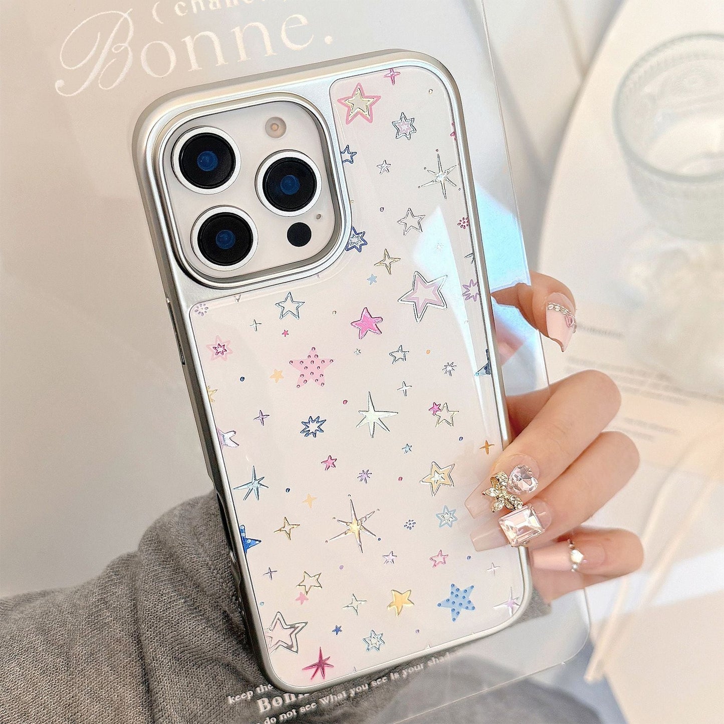 Gilt aplicable a la funda de teléfono móvil Apple 15promax iphone16 Estrella de dopamina de epoxi 17 galvanizado 14 Huawei