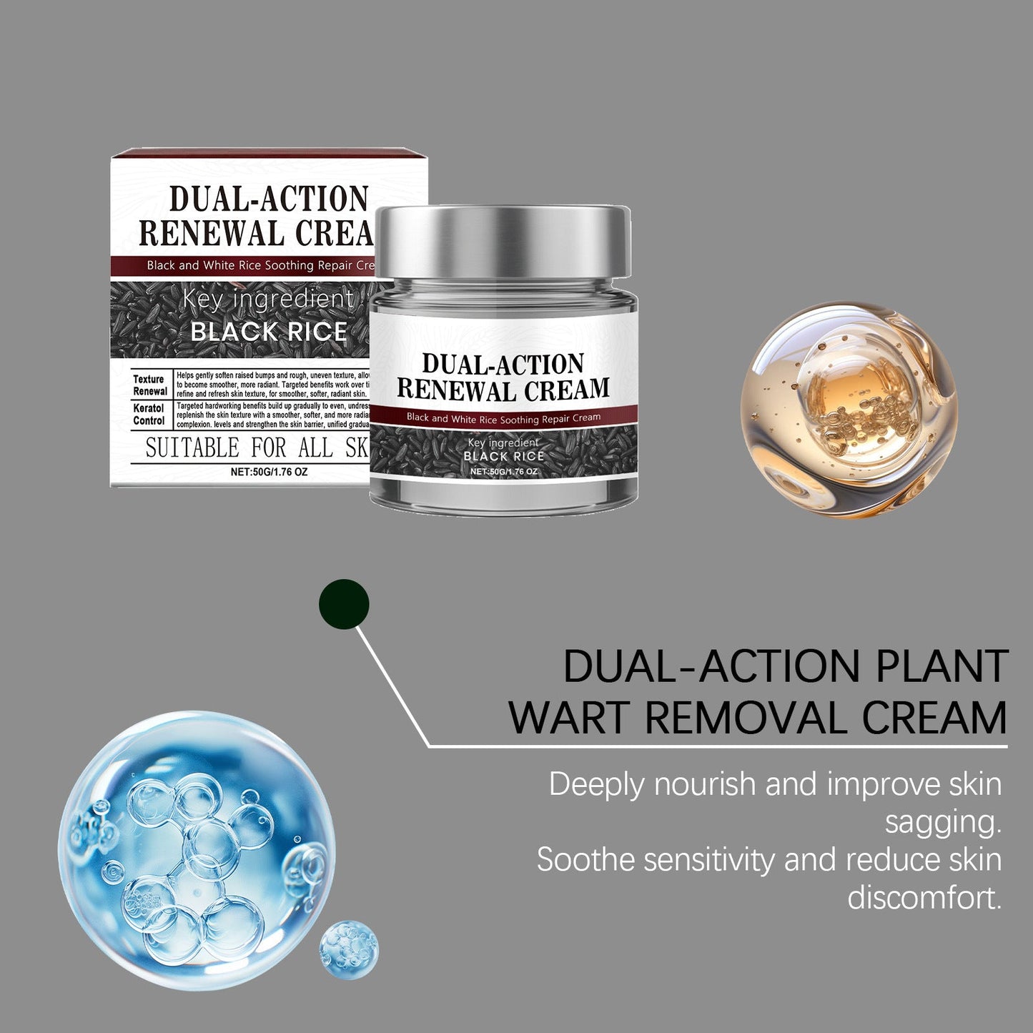 Black Rice Cream Hydrating Tighten Lifting Brightning Repairing Improve Elasticity Prevent Sagging Smoothing Glowing Moisturizer
