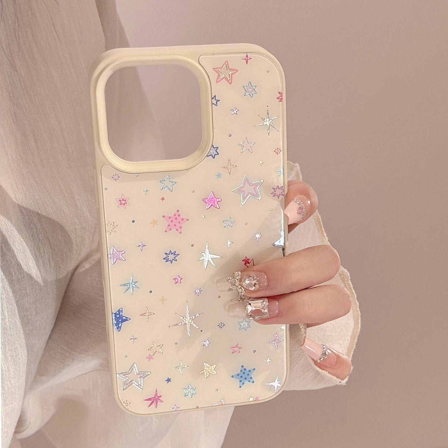 Gilt colorful stars Apple 16 mobile phone case for iPhone16Pro max small fresh 15 anti-drop 14/13