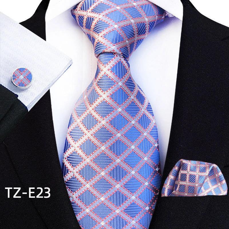 Men's Paisley Tie Square Scarf Pocket Square Cufflinks Three-piece Set