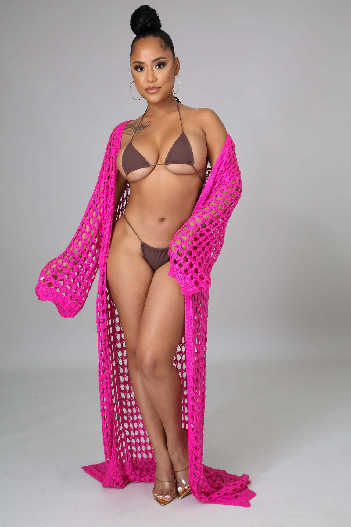 Women Clothing Dress Sun Protective Blouse Beach Maxi Dress Knitted Cardigan Cape