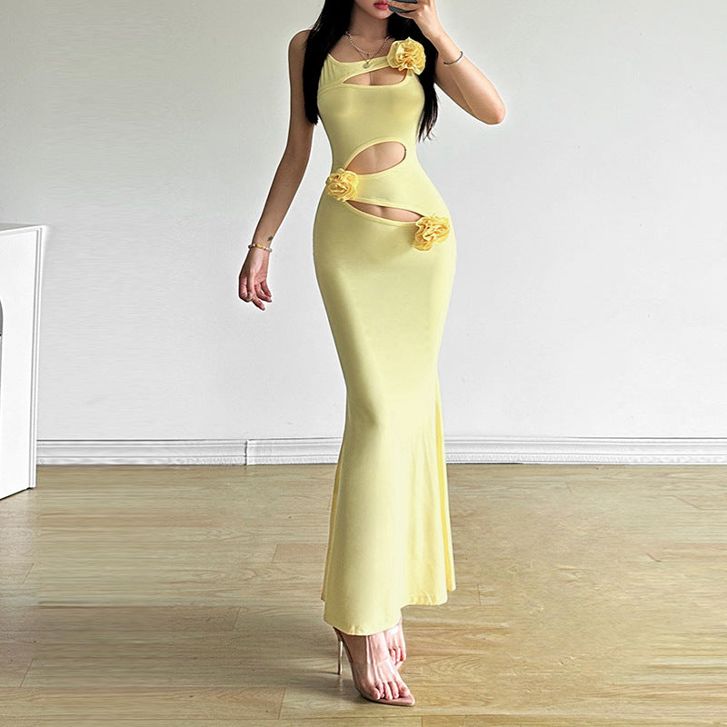 Elegant Slim Flower Sling Dress for Women