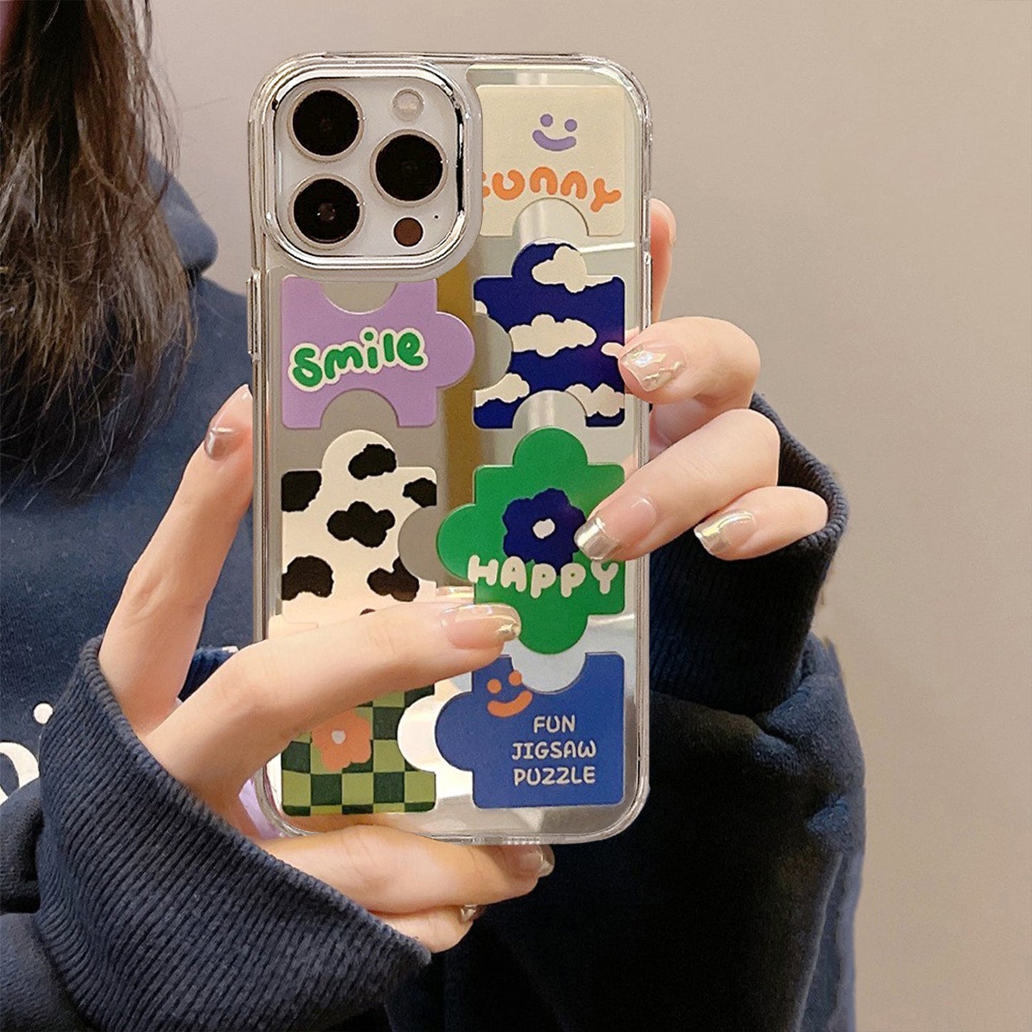Rompecabezas personalizado 17pro funda para teléfono móvil Apple iPhone 16plus espejo 14promax 11 anticaída 8 adecuado para XR