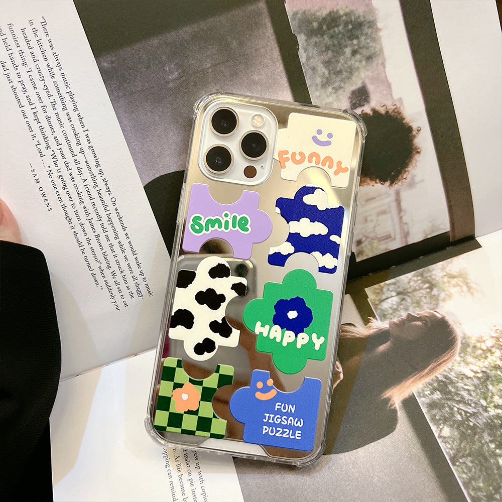 Rompecabezas personalizado 17pro funda para teléfono móvil Apple iPhone 16plus espejo 14promax 11 anticaída 8 adecuado para XR