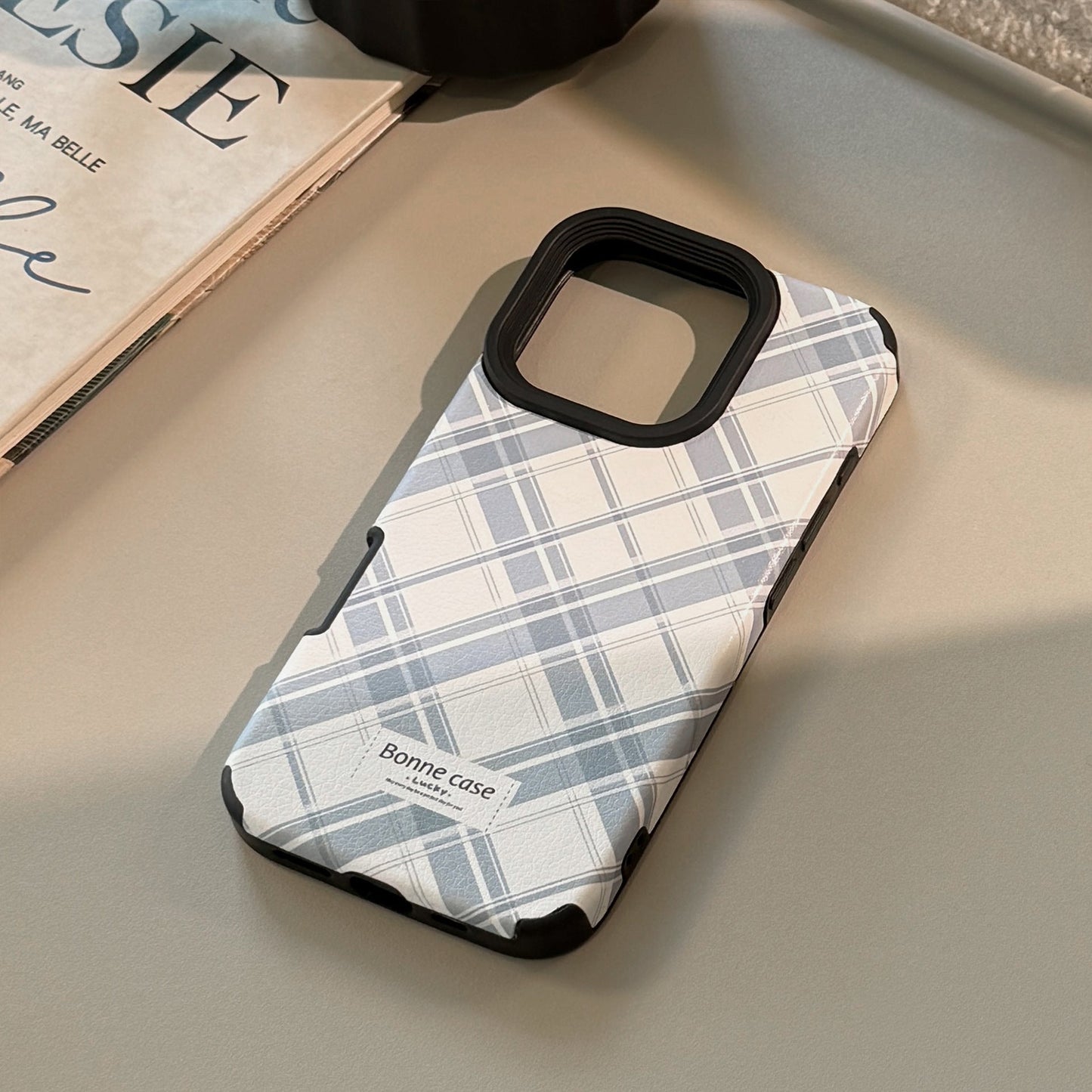 Funda de piel sintética estilo rombos para iPhone 16 Apple 17 Pro Max, estilo británico 14 avanzado 13